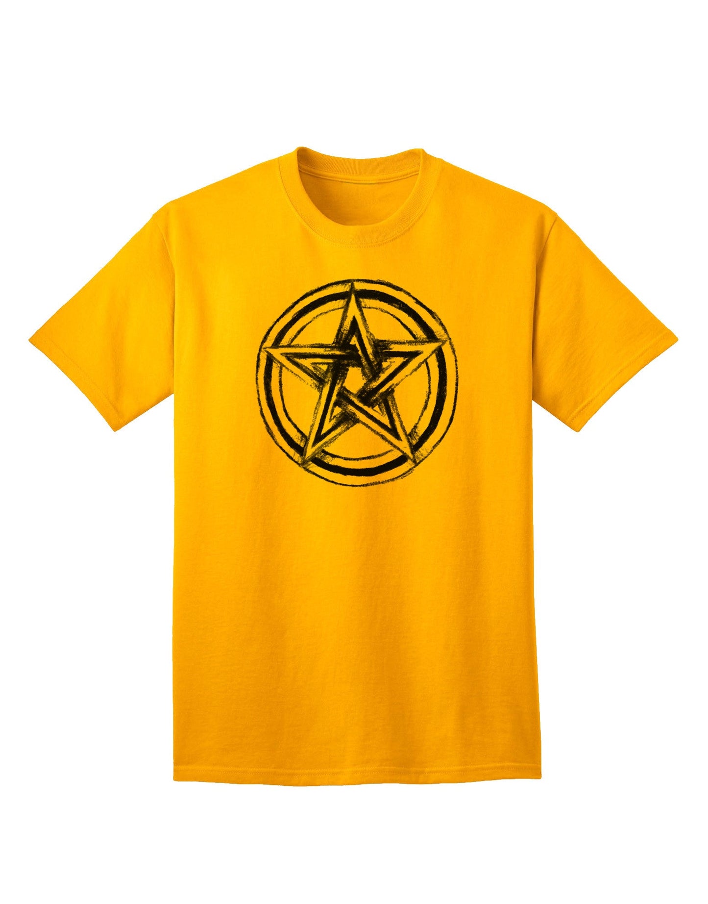Adult T-Shirt Featuring Pentacle Magick Witchcraft Star - A Symbol of Power and Mystique-Mens T-shirts-TooLoud-Gold-Small-Davson Sales