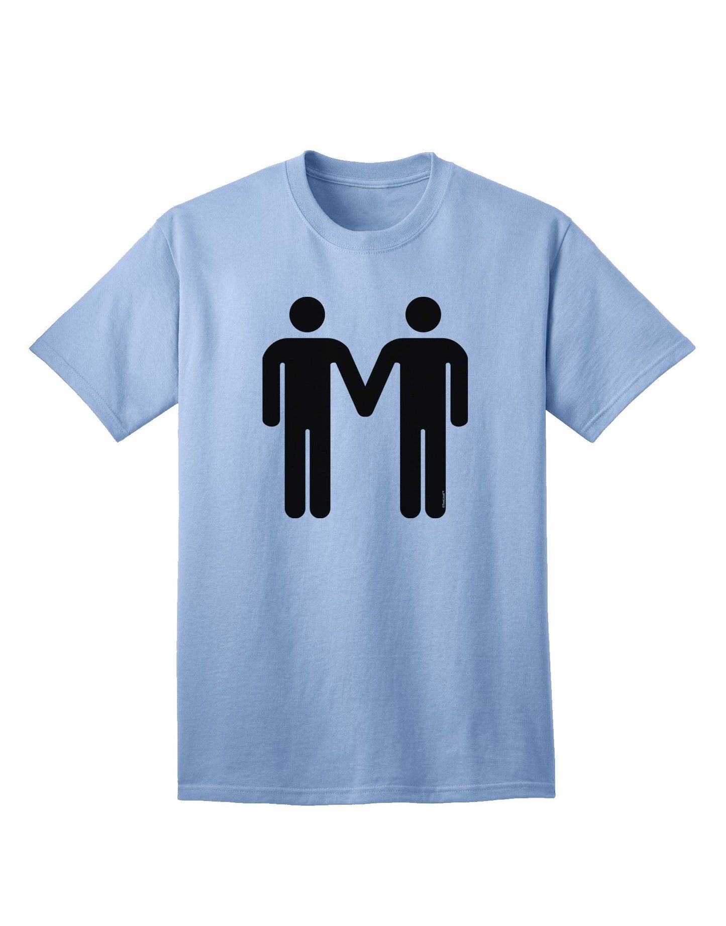 Adult T-Shirt Featuring Symbolic Representation of Gay Men Holding Hands-Mens T-shirts-TooLoud-Light-Blue-Small-Davson Sales