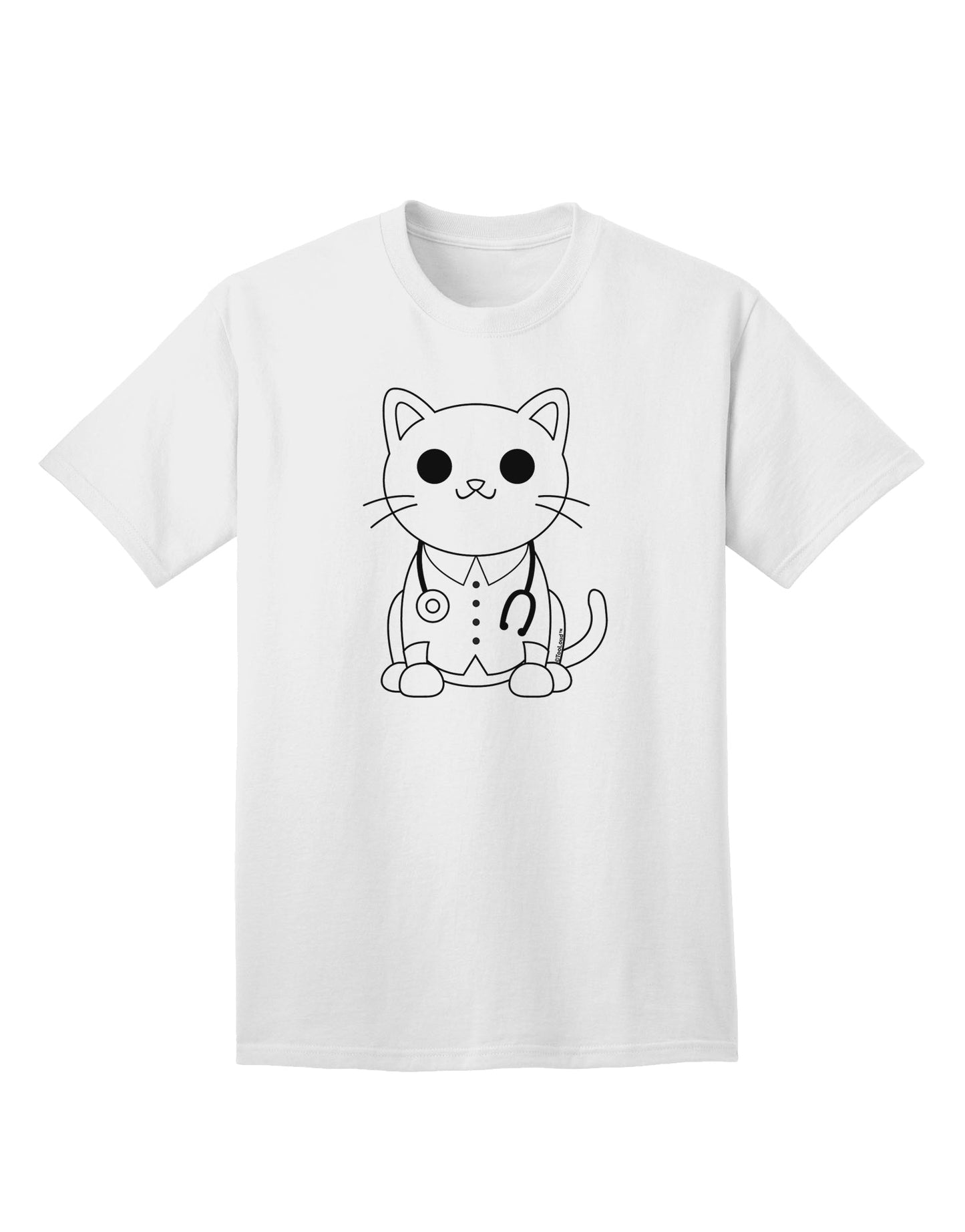 Adult T-Shirt in Cat Doctor Coloring Book Style: A Unique Fashion Statement-Mens T-shirts-TooLoud-White-Small-Davson Sales