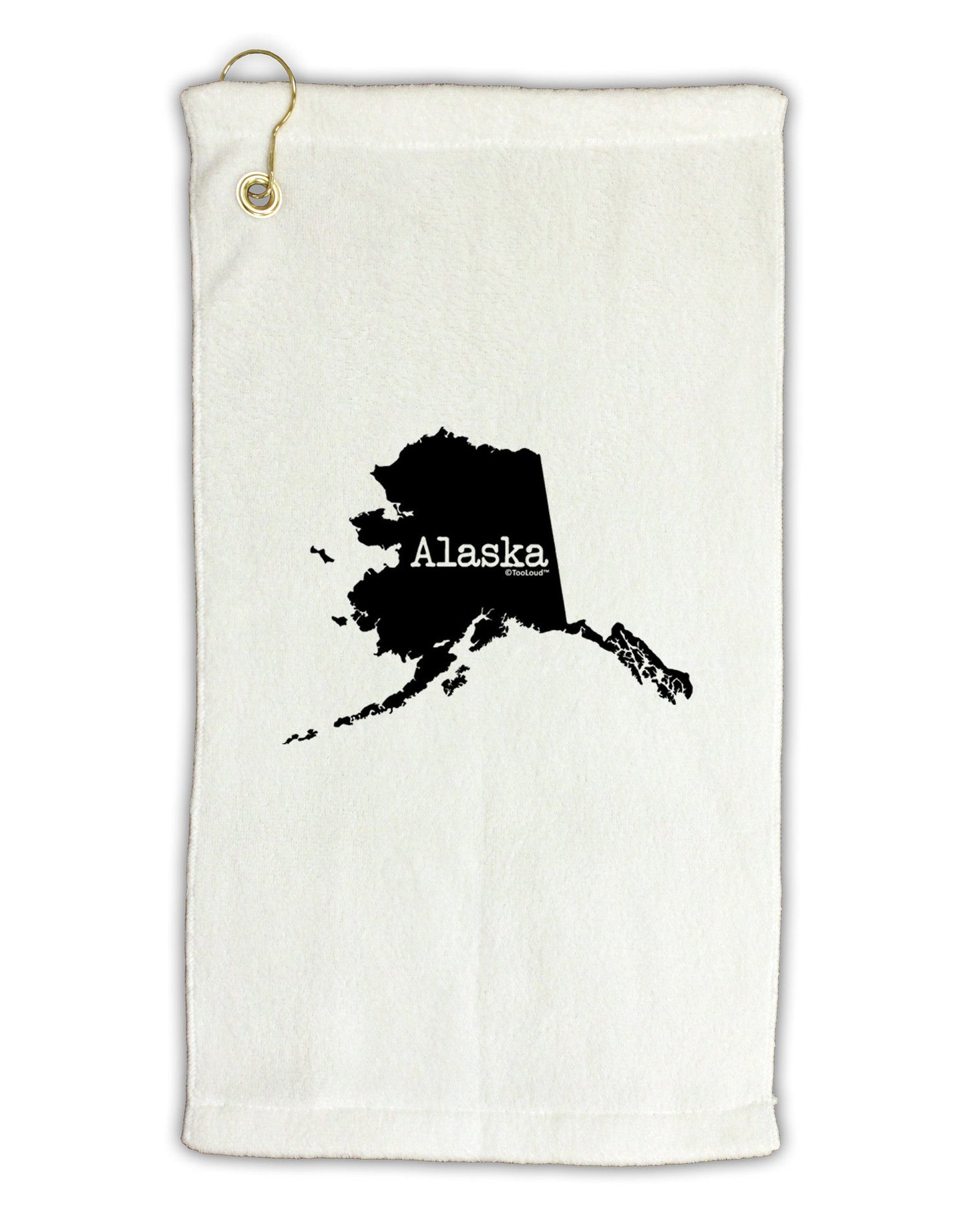 Alaska - United States Shape Micro Terry Gromet Golf Towel 11"x19-Golf Towel-TooLoud-White-Davson Sales