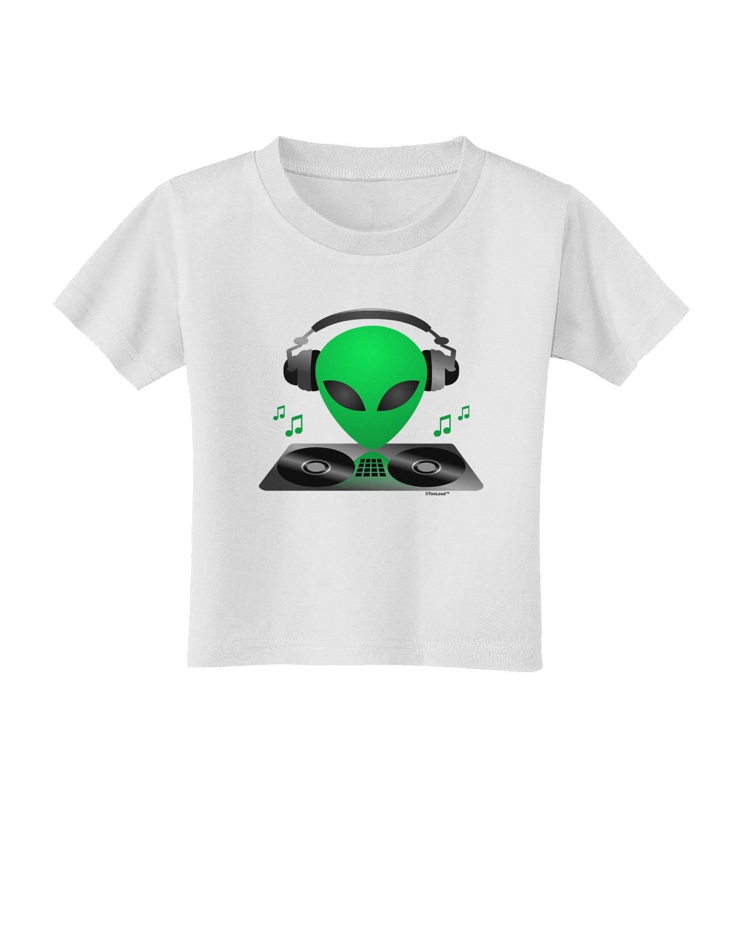 Alien DJ Toddler T-Shirt-Toddler T-Shirt-TooLoud-White-2T-Davson Sales