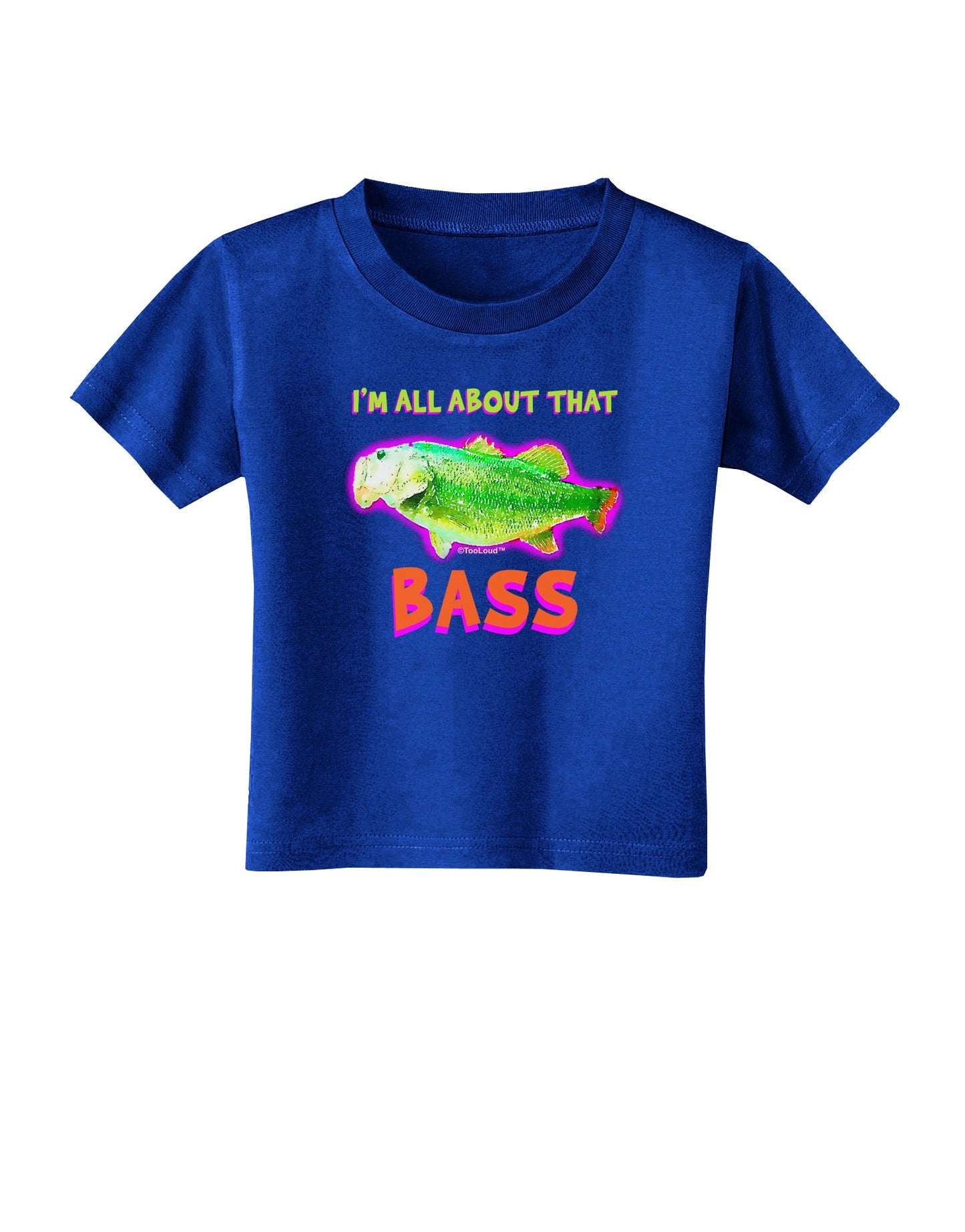 All About That Bass Fish Watercolor Toddler T-Shirt Dark-Toddler T-Shirt-TooLoud-Royal-Blue-2T-Davson Sales