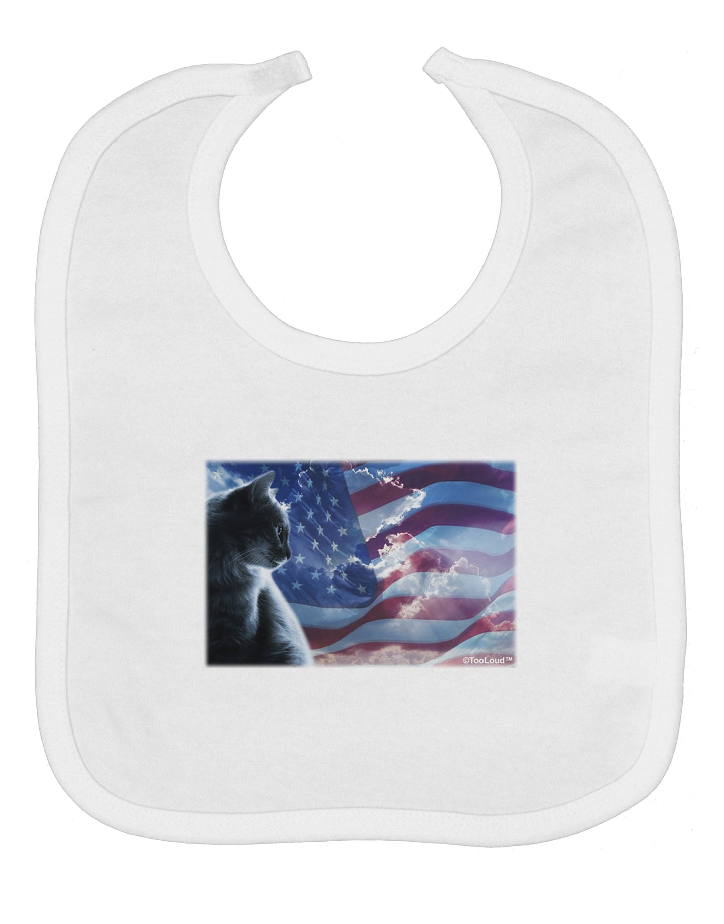 All American Cat Baby Bib by TooLoud