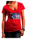 All American Cat Juniors V-Neck Dark T-Shirt by TooLoud-Womens V-Neck T-Shirts-TooLoud-Red-Juniors Fitted Small-Davson Sales