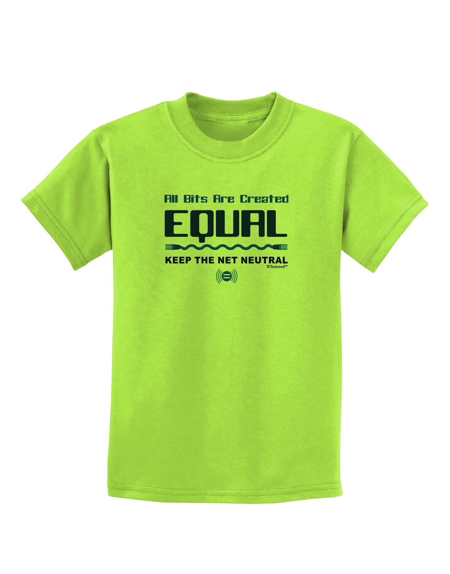 All Bits Are Created Equal - Net Neutrality Childrens T-Shirt-Childrens T-Shirt-TooLoud-Lime-Green-X-Small-Davson Sales