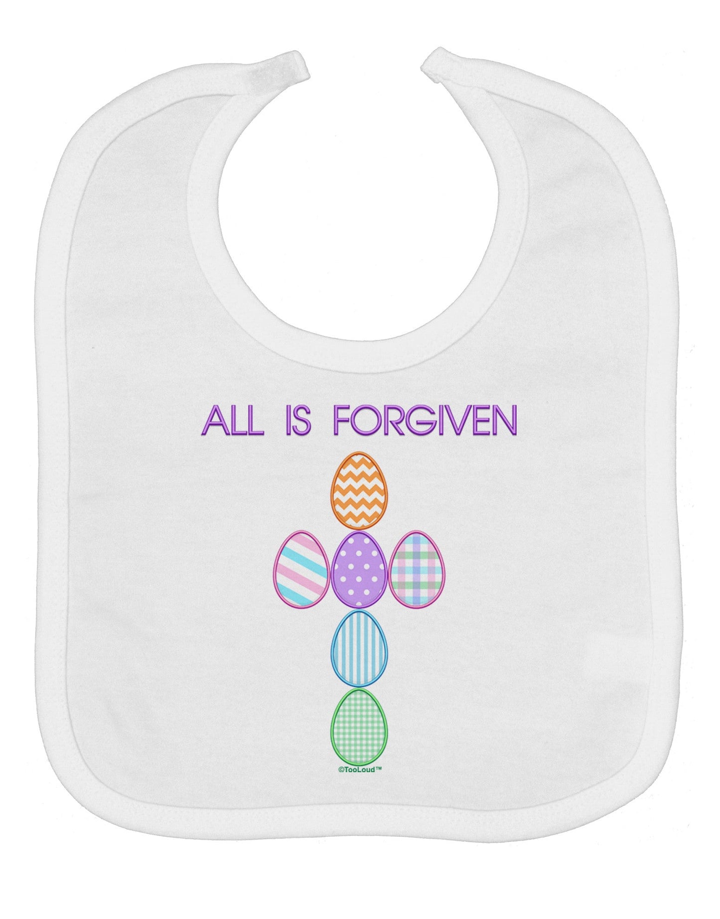 All is forgiven Cross Faux Applique Baby Bib