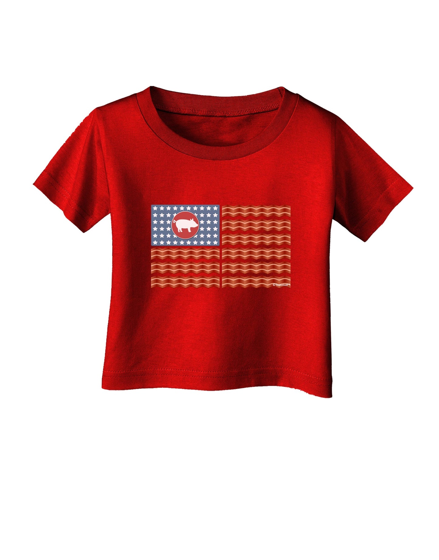American Bacon Flag Infant T-Shirt Dark-Infant T-Shirt-TooLoud-Red-06-Months-Davson Sales