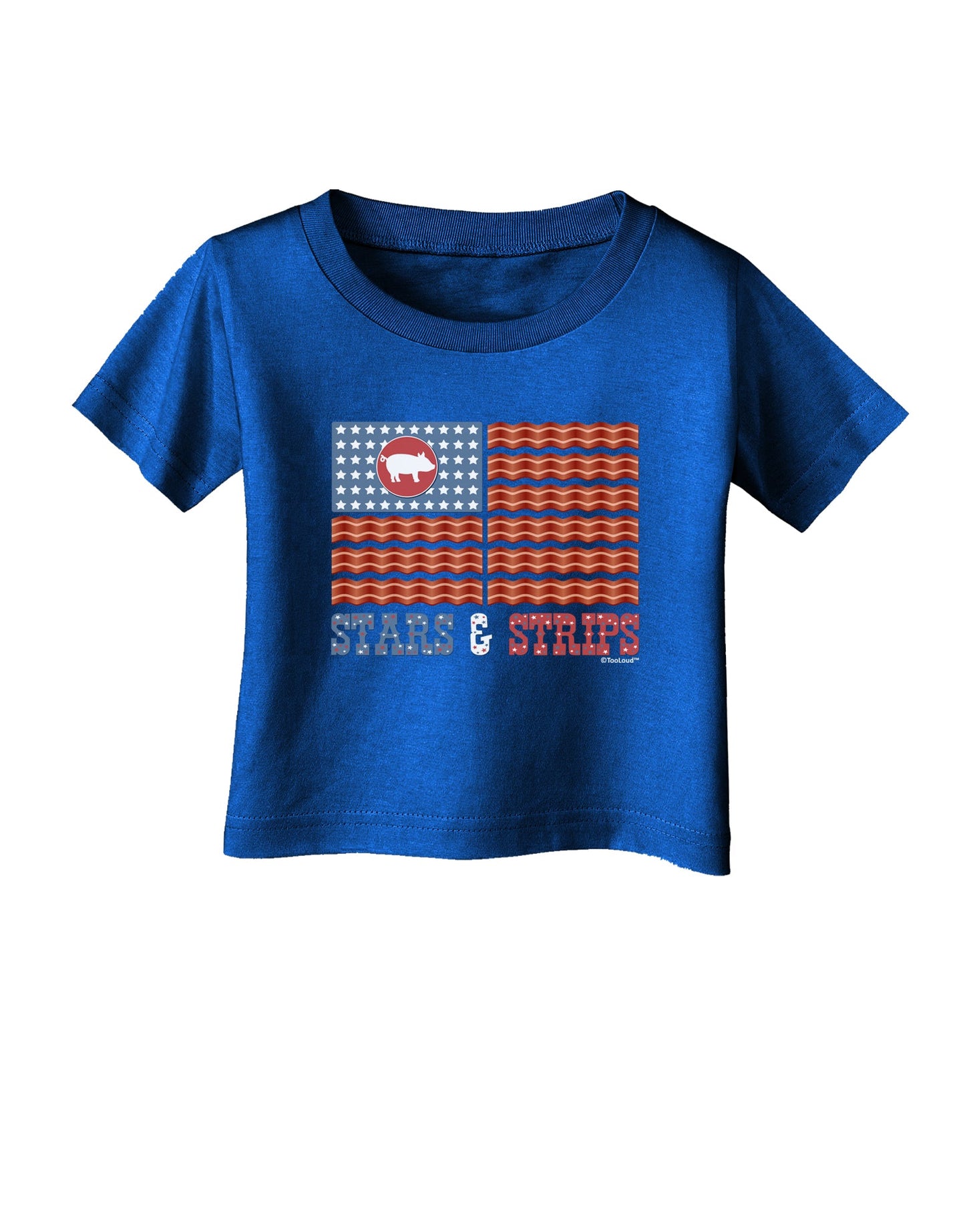 American Bacon Flag - Stars and Strips Infant T-Shirt Dark-Infant T-Shirt-TooLoud-Royal-Blue-06-Months-Davson Sales