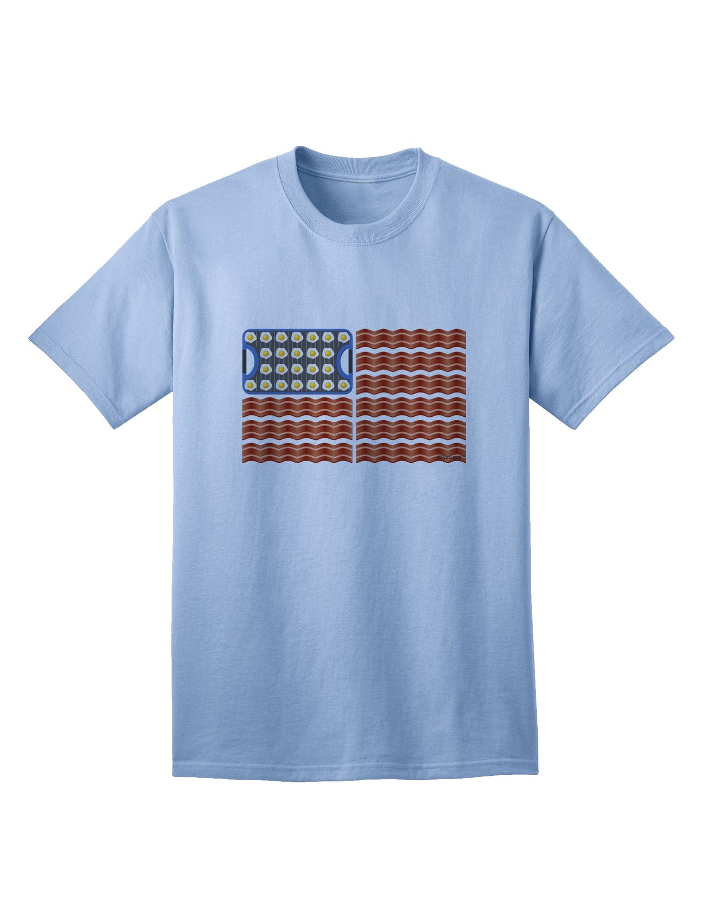 American Breakfast Flag - Bacon and Eggs Adult T-Shirt-Mens T-Shirt-TooLoud-Light-Blue-Small-Davson Sales