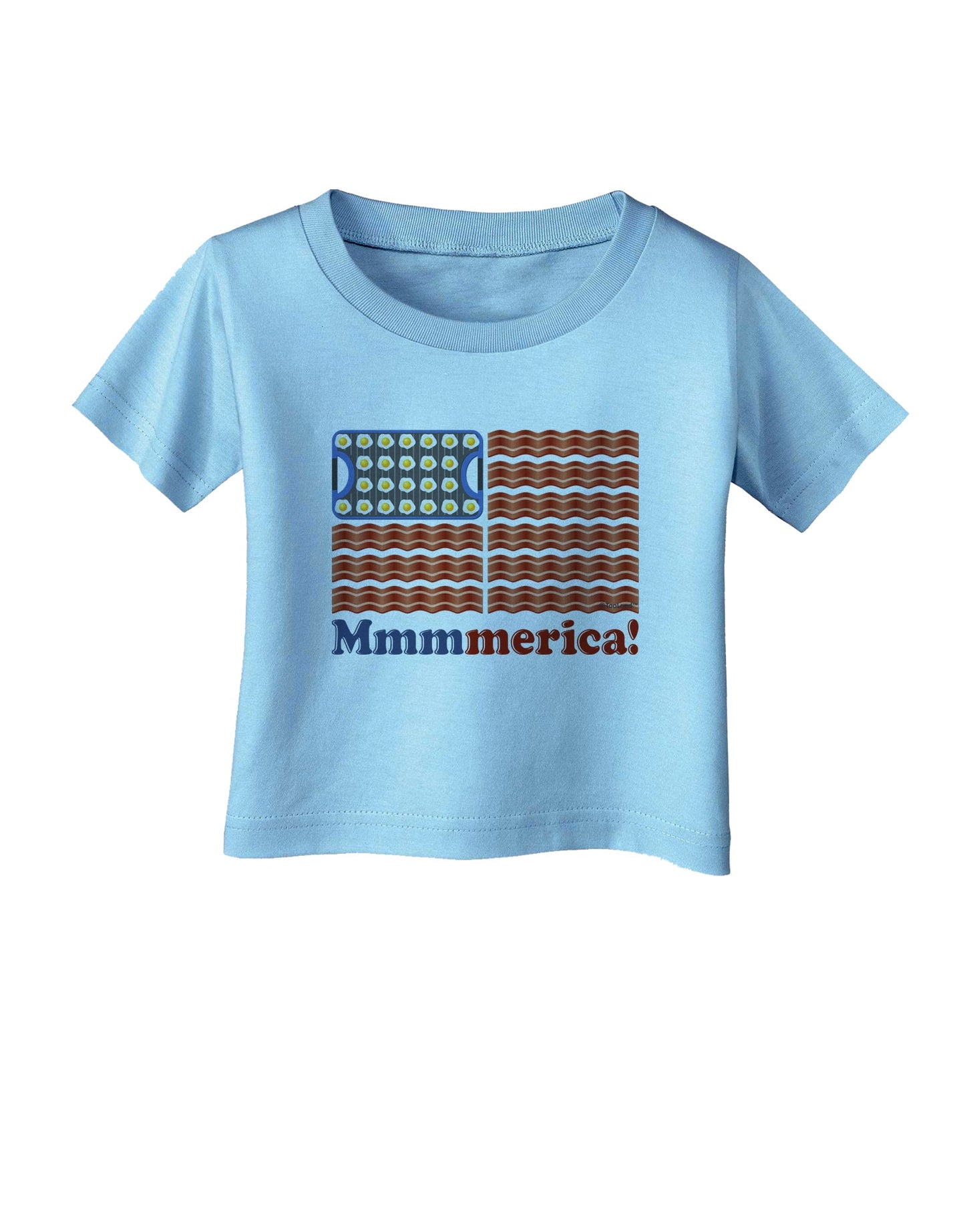 American Breakfast Flag - Bacon and Eggs - Mmmmerica Infant T-Shirt-Infant T-Shirt-TooLoud-Aquatic-Blue-06-Months-Davson Sales
