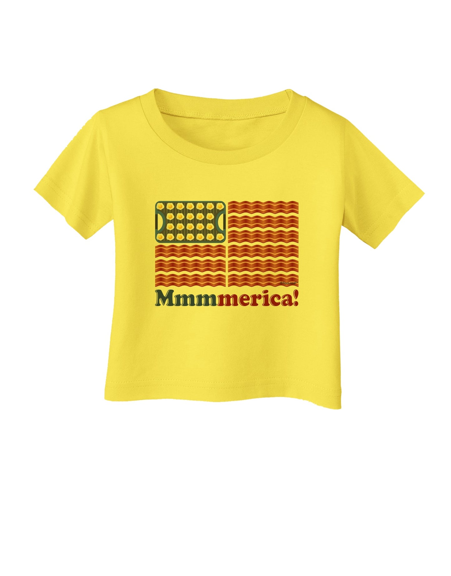 American Breakfast Flag - Bacon and Eggs - Mmmmerica Infant T-Shirt-Infant T-Shirt-TooLoud-Yellow-06-Months-Davson Sales