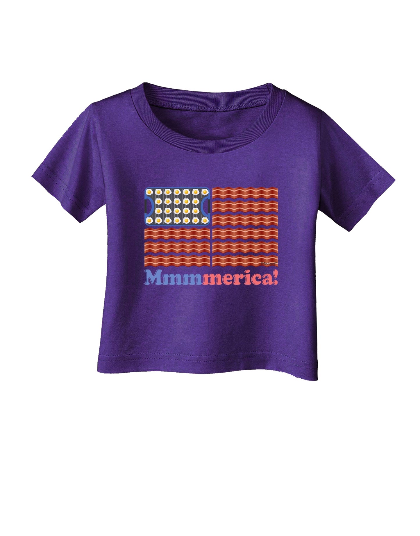 American Breakfast Flag - Bacon and Eggs - Mmmmerica Infant T-Shirt Dark-Infant T-Shirt-TooLoud-Purple-06-Months-Davson Sales
