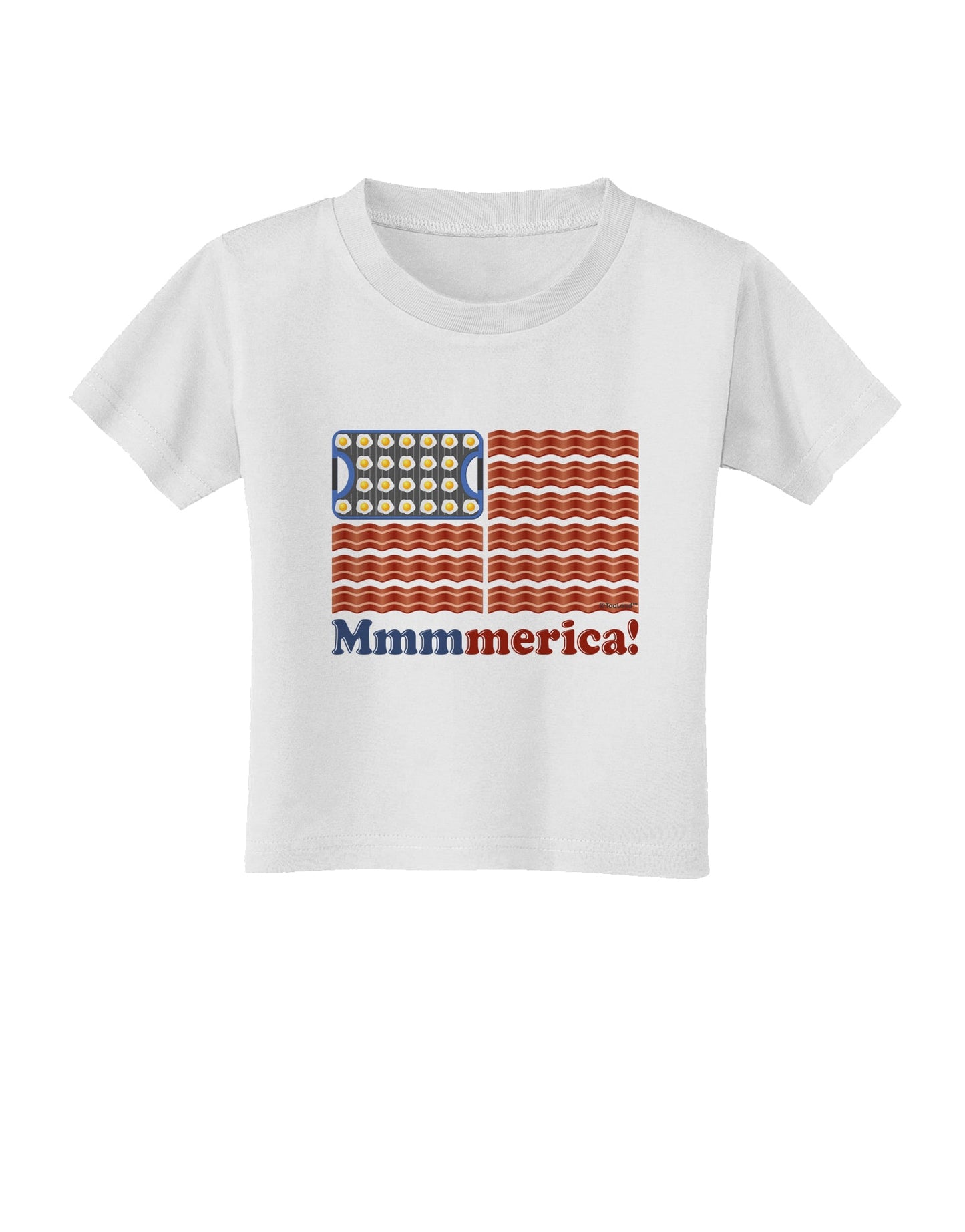 American Breakfast Flag - Bacon and Eggs - Mmmmerica Toddler T-Shirt-Toddler T-Shirt-TooLoud-White-2T-Davson Sales