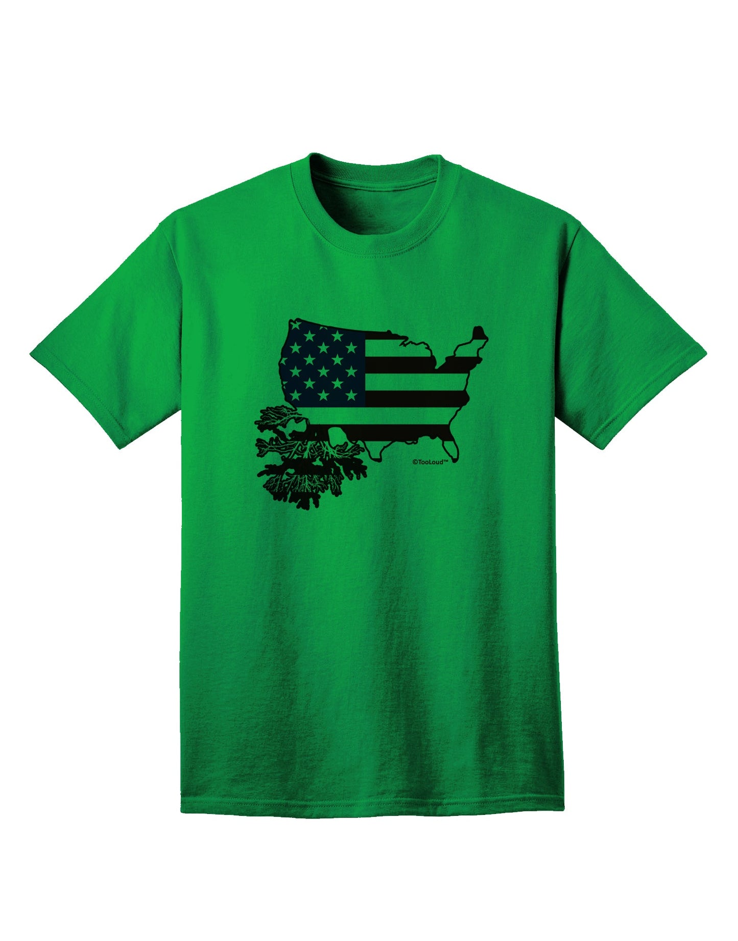 American Flag Adult T-Shirt by TooLoud - A Captivating Addition to Your Wardrobe, Showcasing the Essence of American Roots Design-Mens T-shirts-TooLoud-Kelly-Green-Small-Davson Sales
