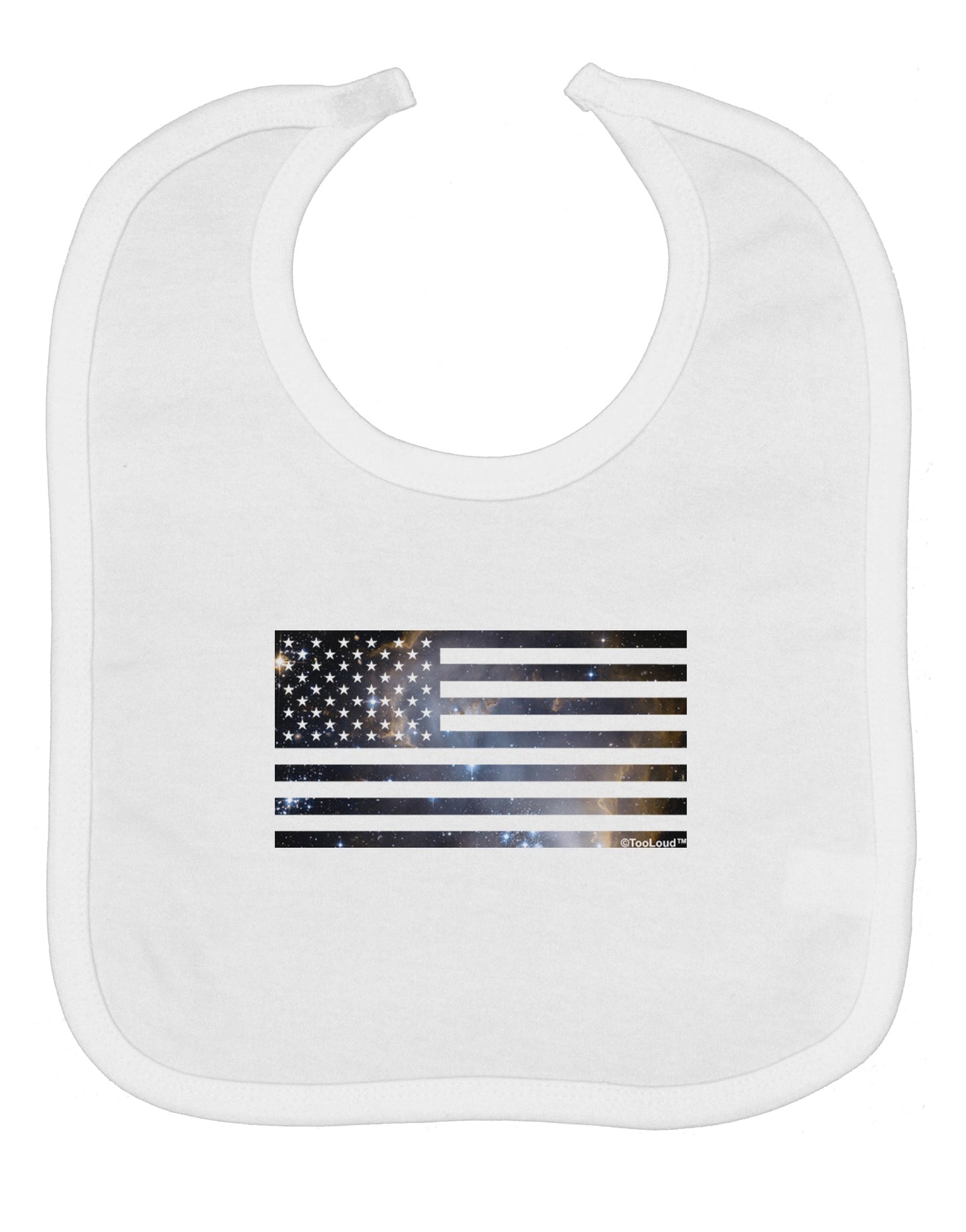 American Flag Galaxy Baby Bib by TooLoud