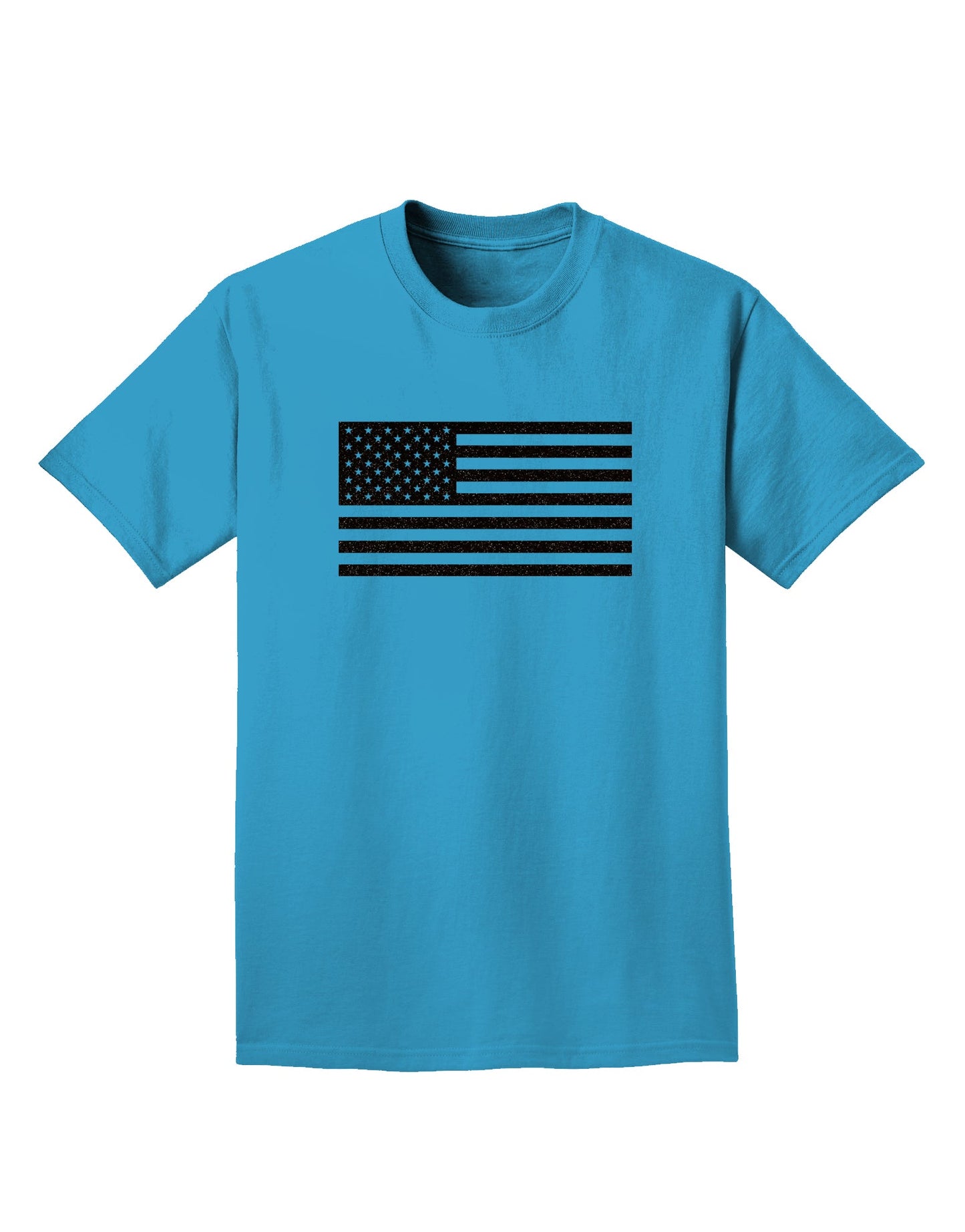 American Flag Glitter - Black Adult Dark T-Shirt-Mens T-Shirt-TooLoud-Turquoise-Small-Davson Sales