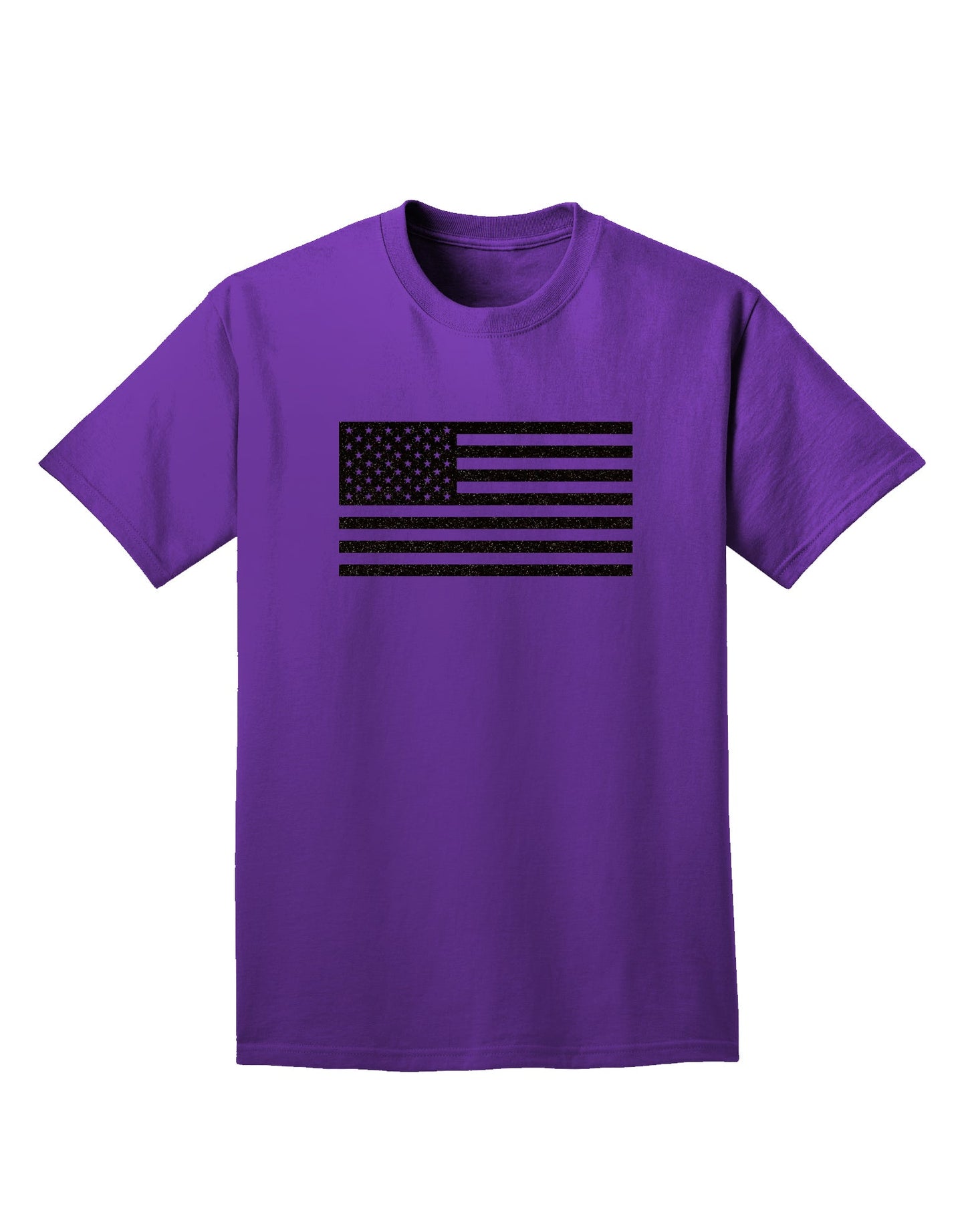 American Flag Glitter - Black Adult Dark T-Shirt-Mens T-Shirt-TooLoud-Purple-Small-Davson Sales