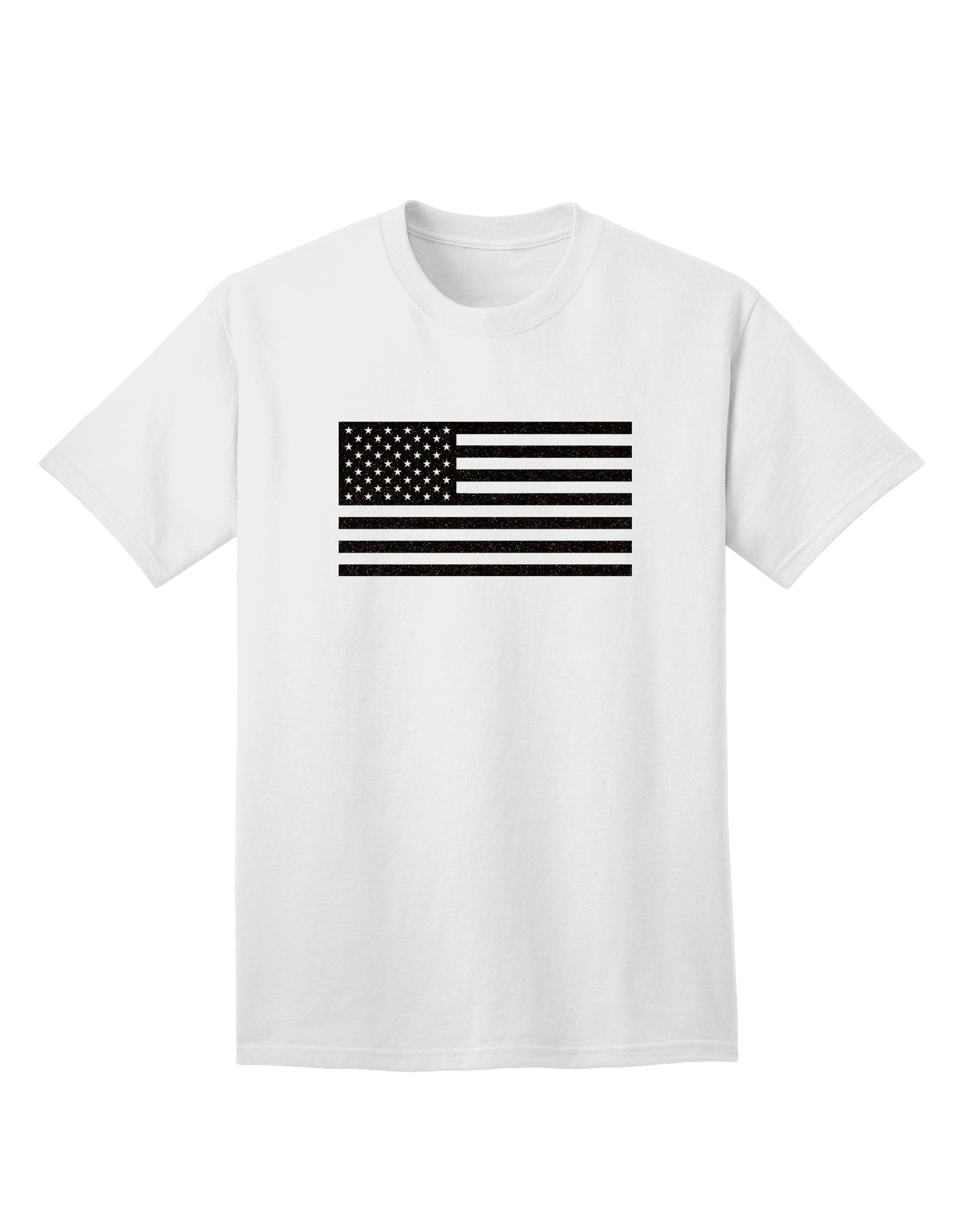 American Flag Glitter - Black Adult T-Shirt-unisex t-shirt-TooLoud-White-Small-Davson Sales