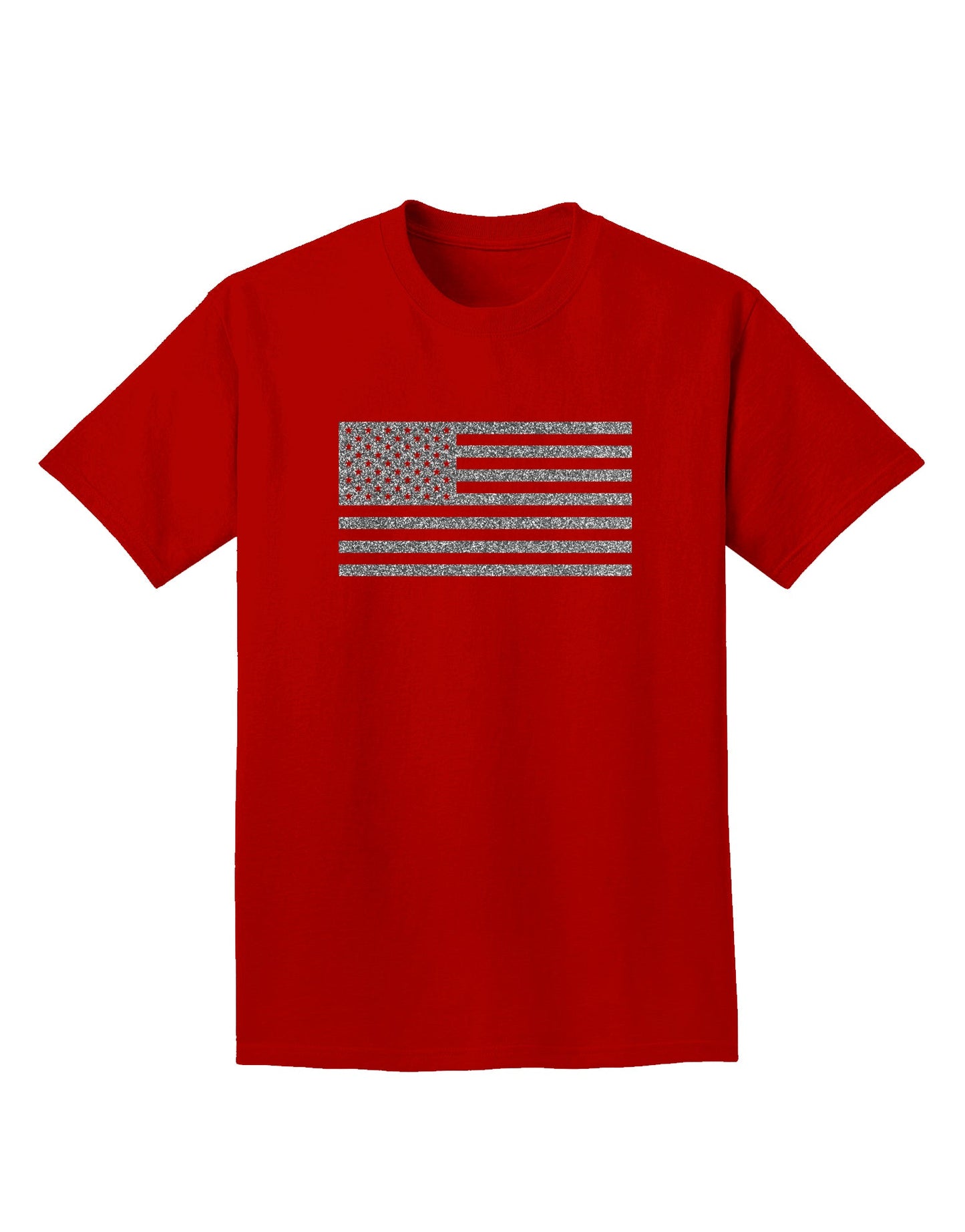 American Flag Glitter - Silver Adult Dark T-Shirt-Mens T-Shirt-TooLoud-Red-Small-Davson Sales