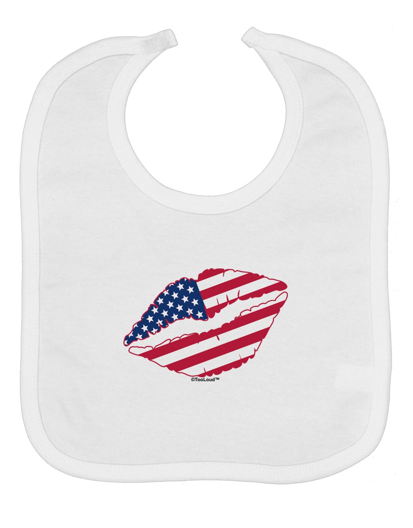 American Flag Lipstick Baby Bib
