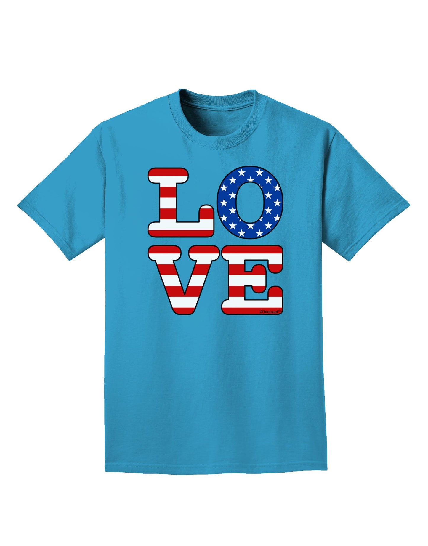 American Love Design Adult Dark T-Shirt by TooLoud-Mens T-Shirt-TooLoud-Turquoise-Small-Davson Sales