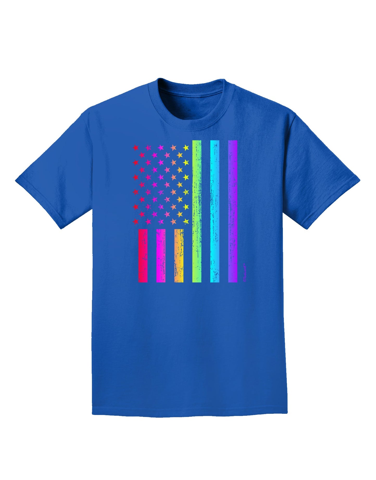 American Pride - Rainbow Flag Adult Dark T-Shirt-Mens T-Shirt-TooLoud-Royal-Blue-Small-Davson Sales