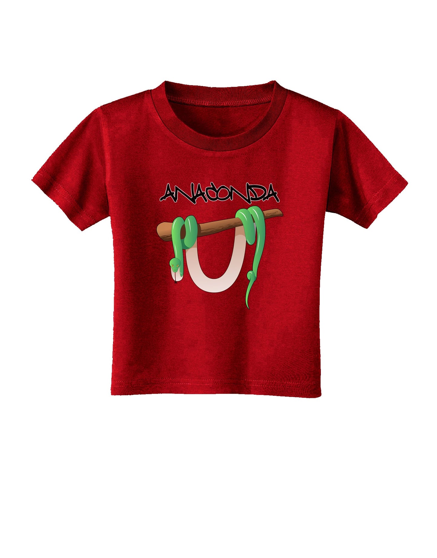 Anaconda Design Green Text Toddler T-Shirt Dark-Toddler T-Shirt-TooLoud-Clover-Green-2T-Davson Sales