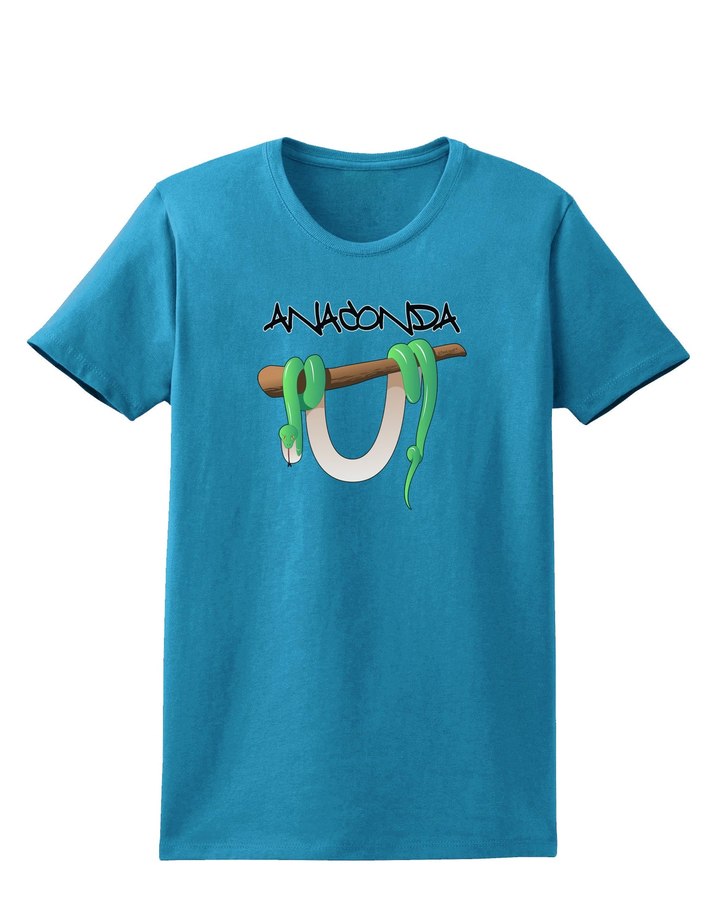 Anaconda Design Green Text Womens Dark T-Shirt-Womens T-Shirt-TooLoud-Turquoise-X-Small-Davson Sales