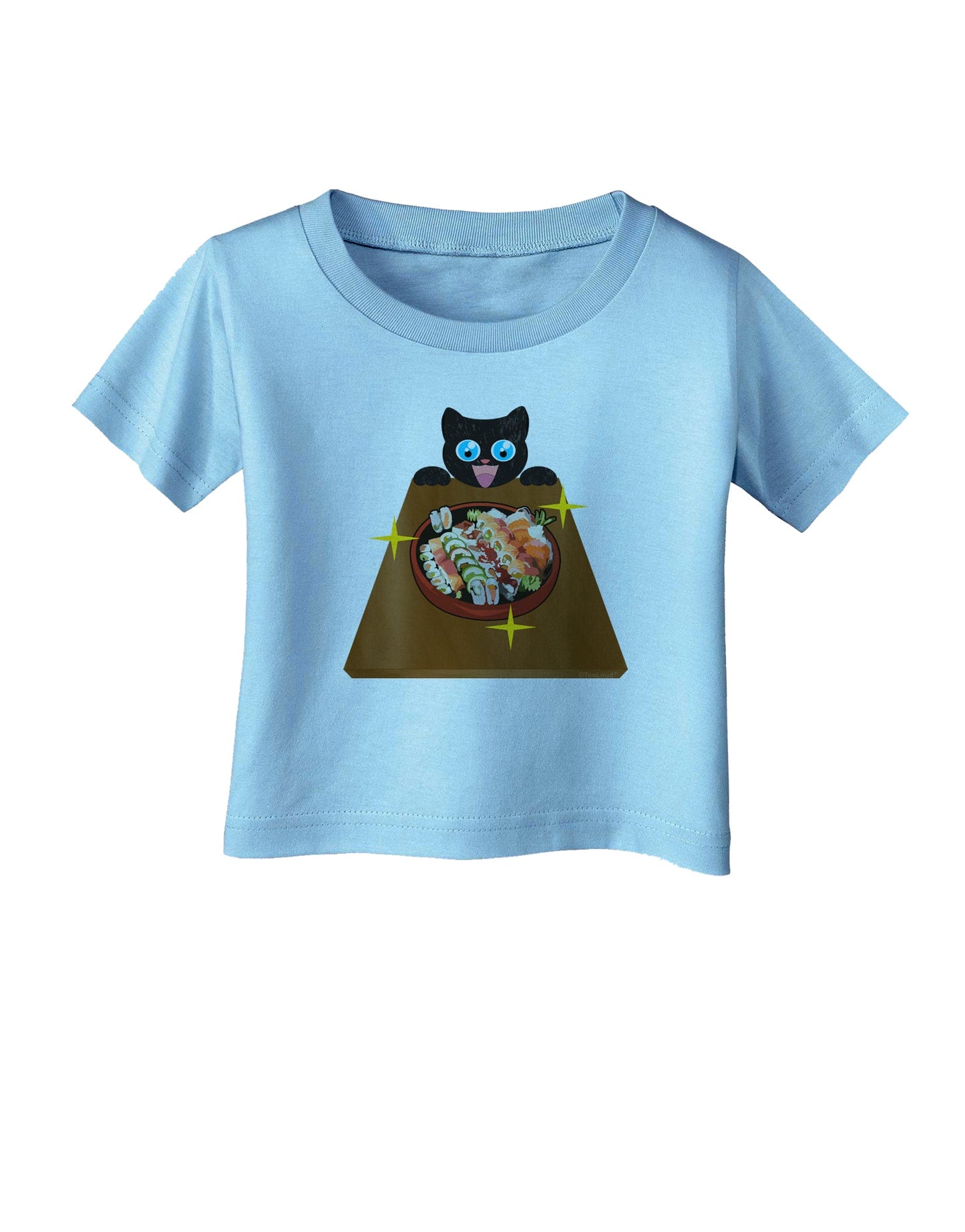 Anime Cat Loves Sushi Infant T-Shirt by TooLoud-Infant T-Shirt-TooLoud-Aquatic-Blue-06-Months-Davson Sales
