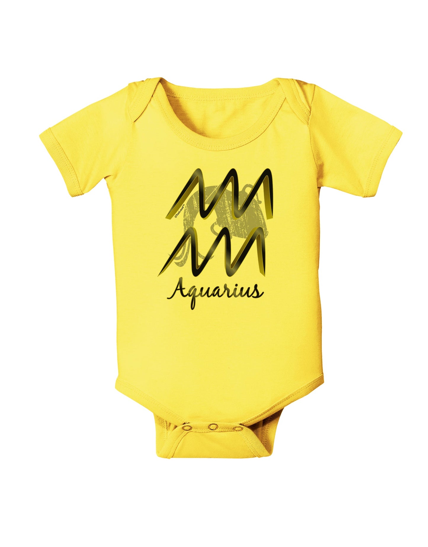 Aquarius Symbol Baby Romper Bodysuit-Baby Romper-TooLoud-Yellow-06-Months-Davson Sales