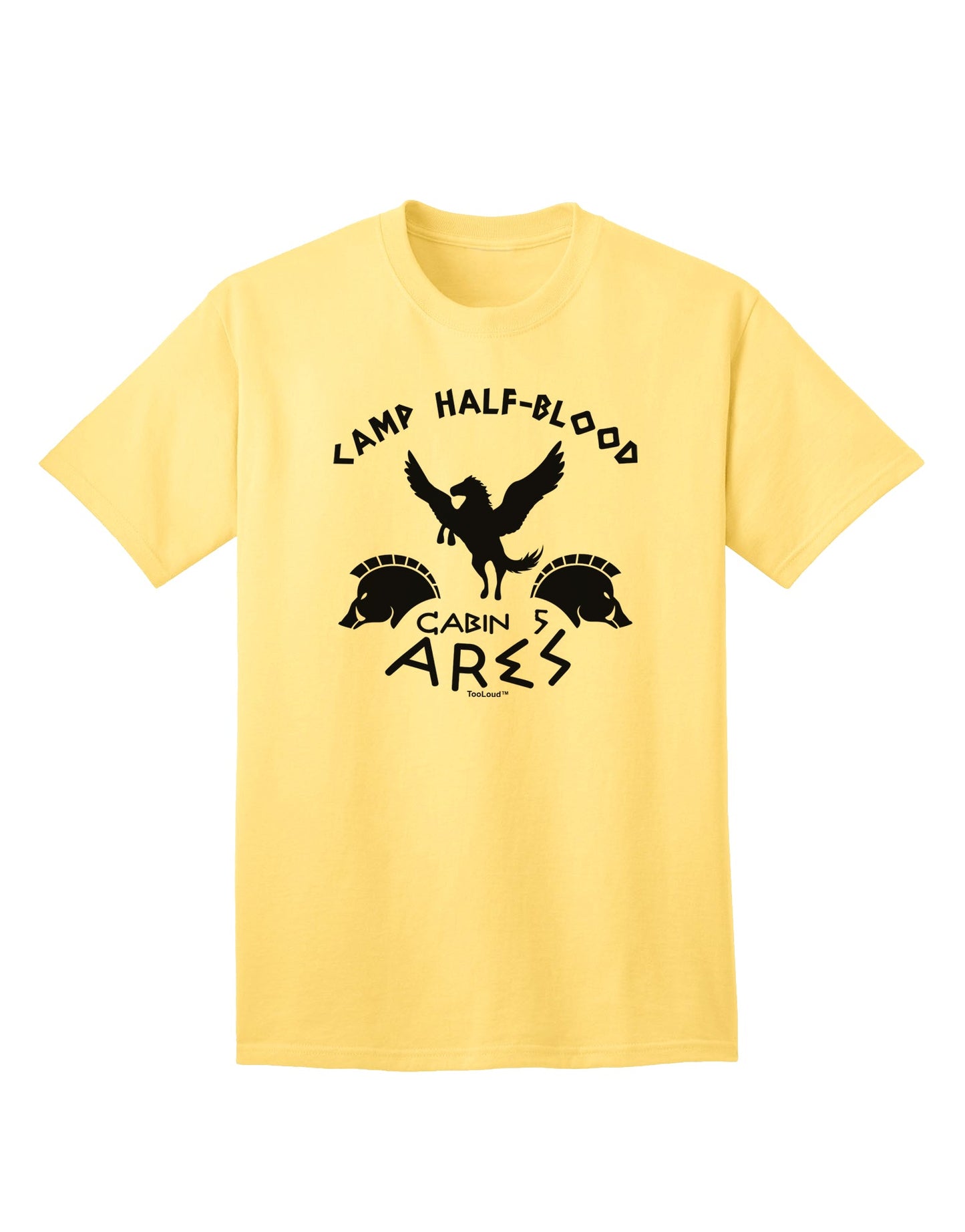 Ares Cabin 5 - Camp Half Blood Premium Adult T-Shirt for the Modern Warrior-Mens T-shirts-TooLoud-Yellow-Small-Davson Sales