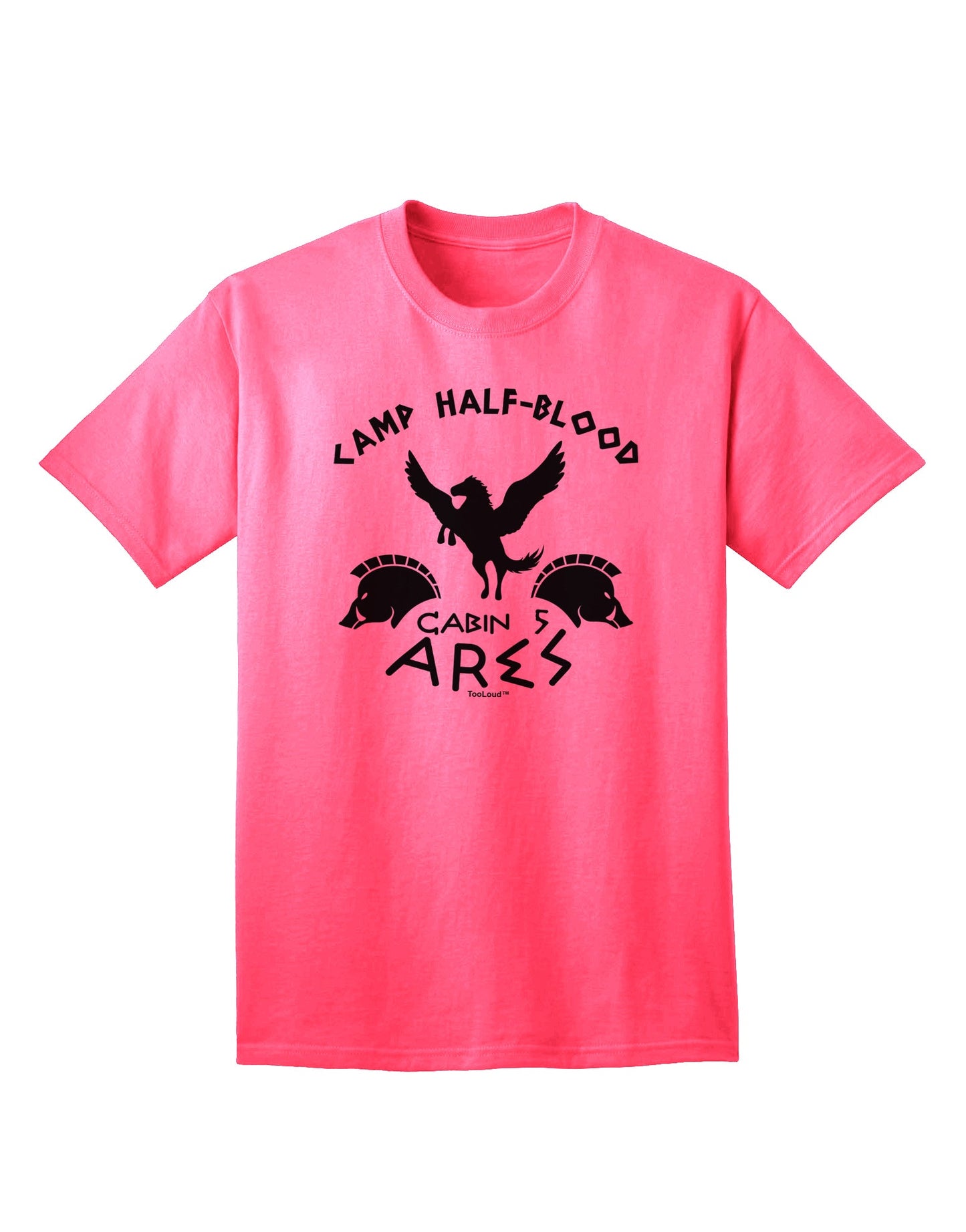 Ares Cabin 5 - Camp Half Blood Premium Adult T-Shirt for the Modern Warrior-Mens T-shirts-TooLoud-Neon-Pink-Small-Davson Sales