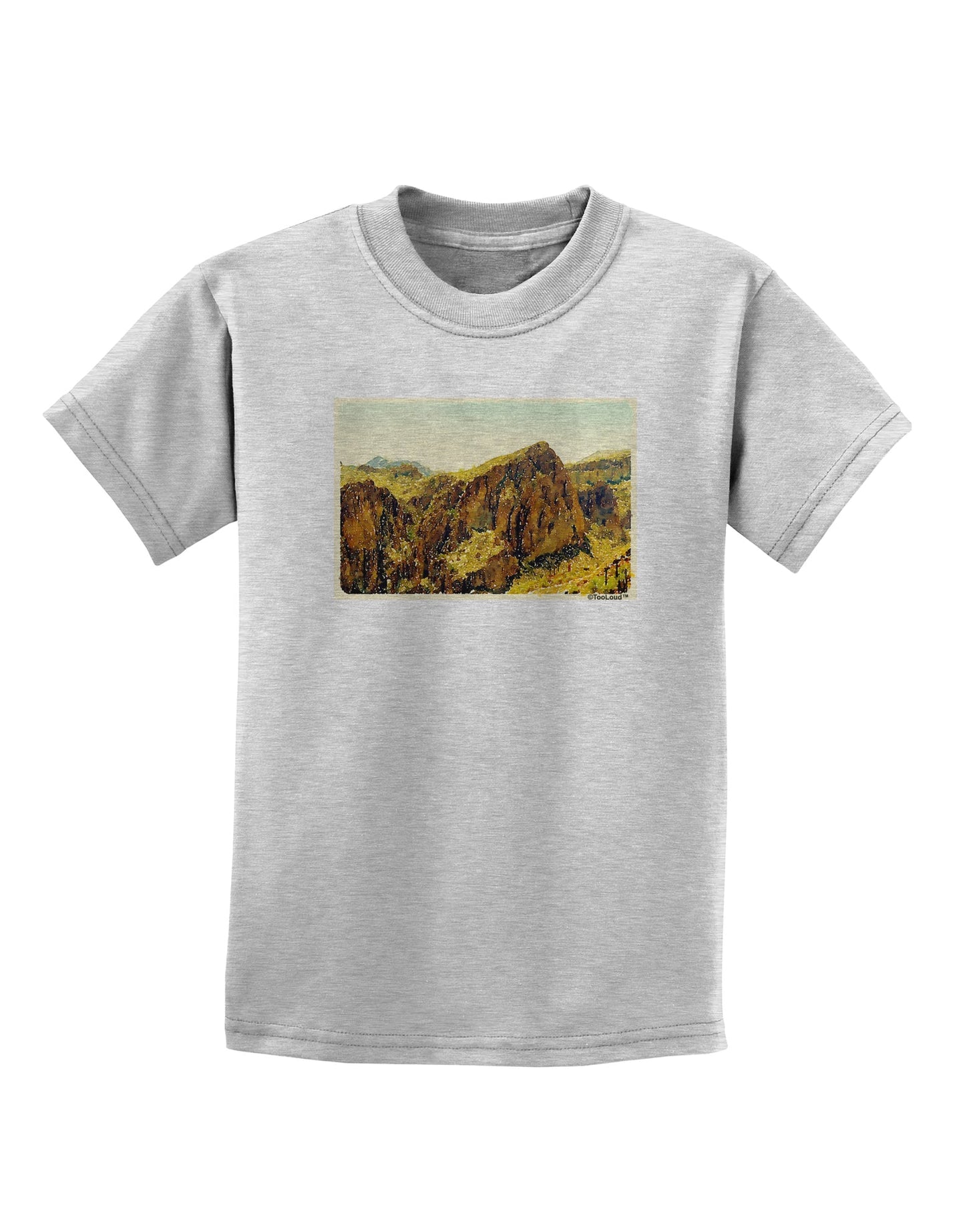 Arizona Mountains Watercolor Childrens T-Shirt-Childrens T-Shirt-TooLoud-AshGray-X-Small-Davson Sales