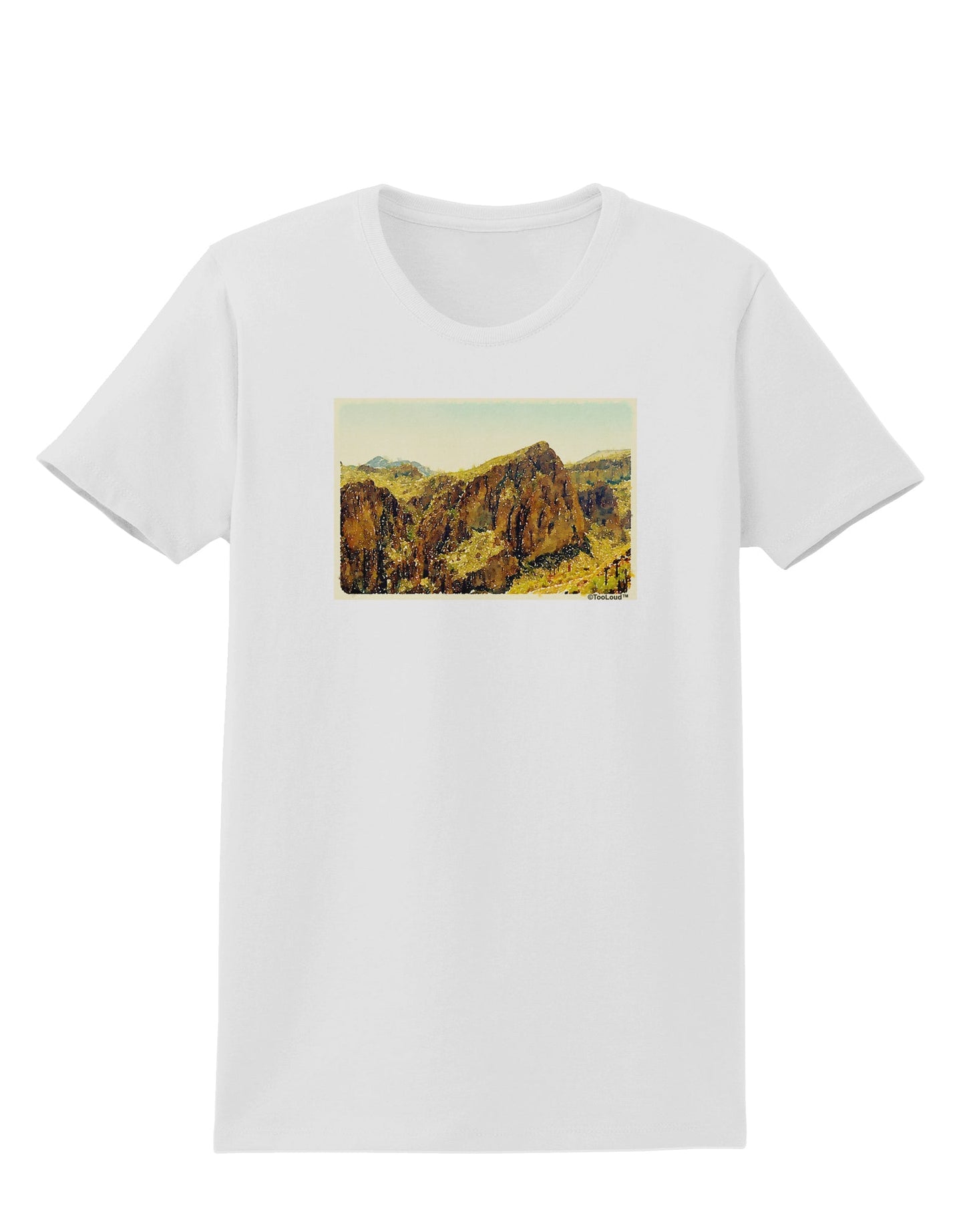 Arizona Mountains Watercolor Womens T-Shirt-Womens T-Shirt-TooLoud-White-X-Small-Davson Sales