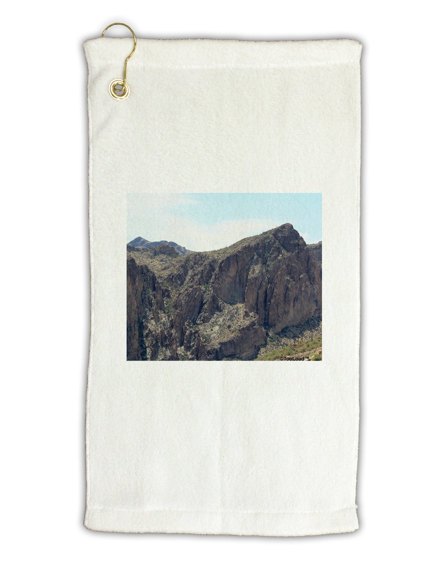 Arizona Saguaro Lake Mountains Micro Terry Gromet Golf Towel 11"x19-Golf Towel-TooLoud-White-Davson Sales