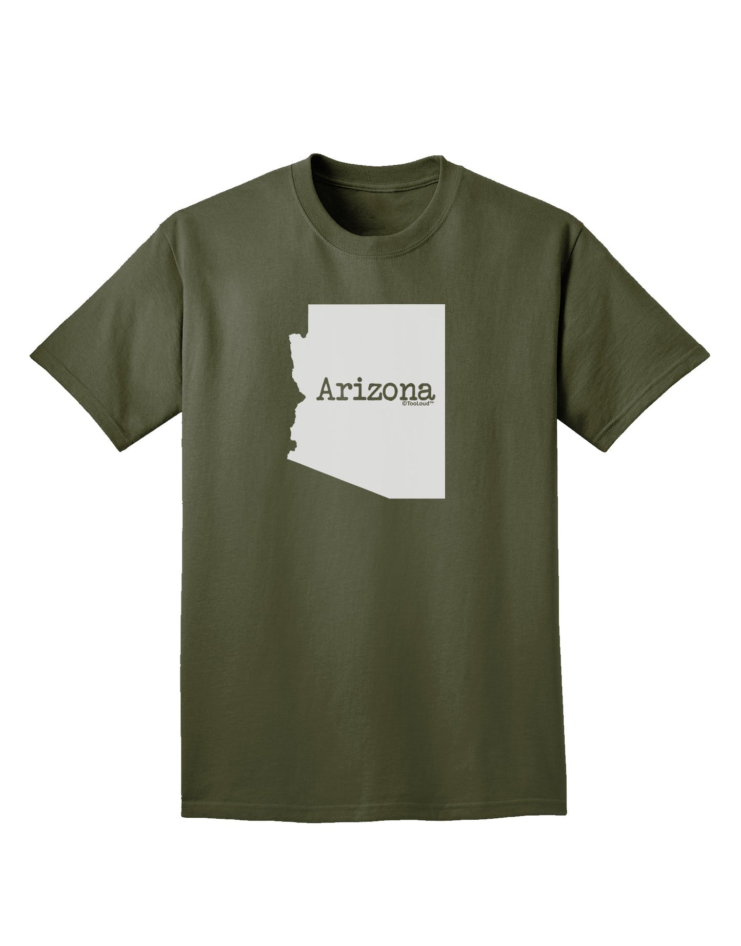 Arizona - United States Shape Adult Dark T-Shirt by TooLoud-Mens T-Shirt-TooLoud-Military-Green-Small-Davson Sales
