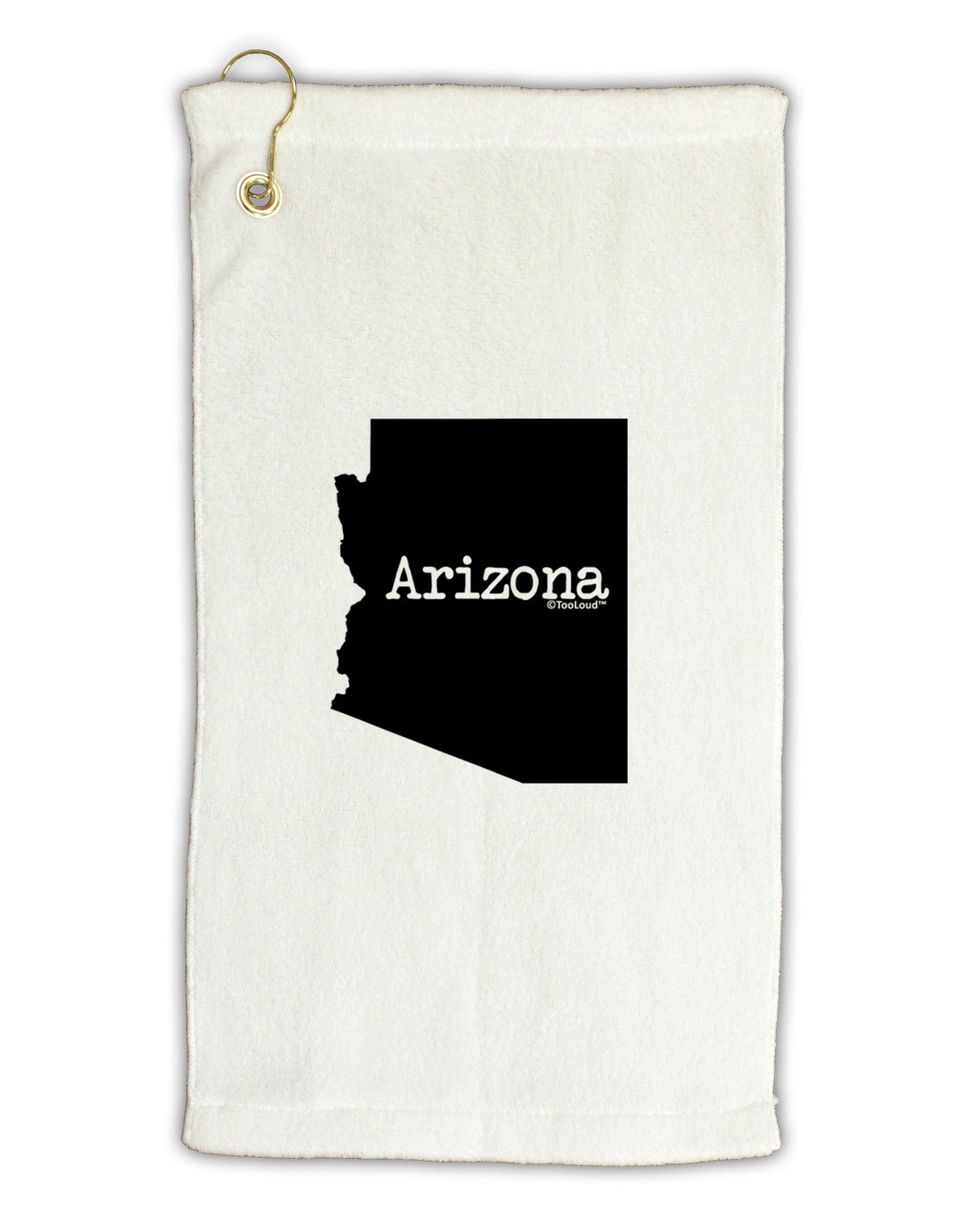 Arizona - United States Shape Micro Terry Gromet Golf Towel 11"x19-Golf Towel-TooLoud-White-Davson Sales