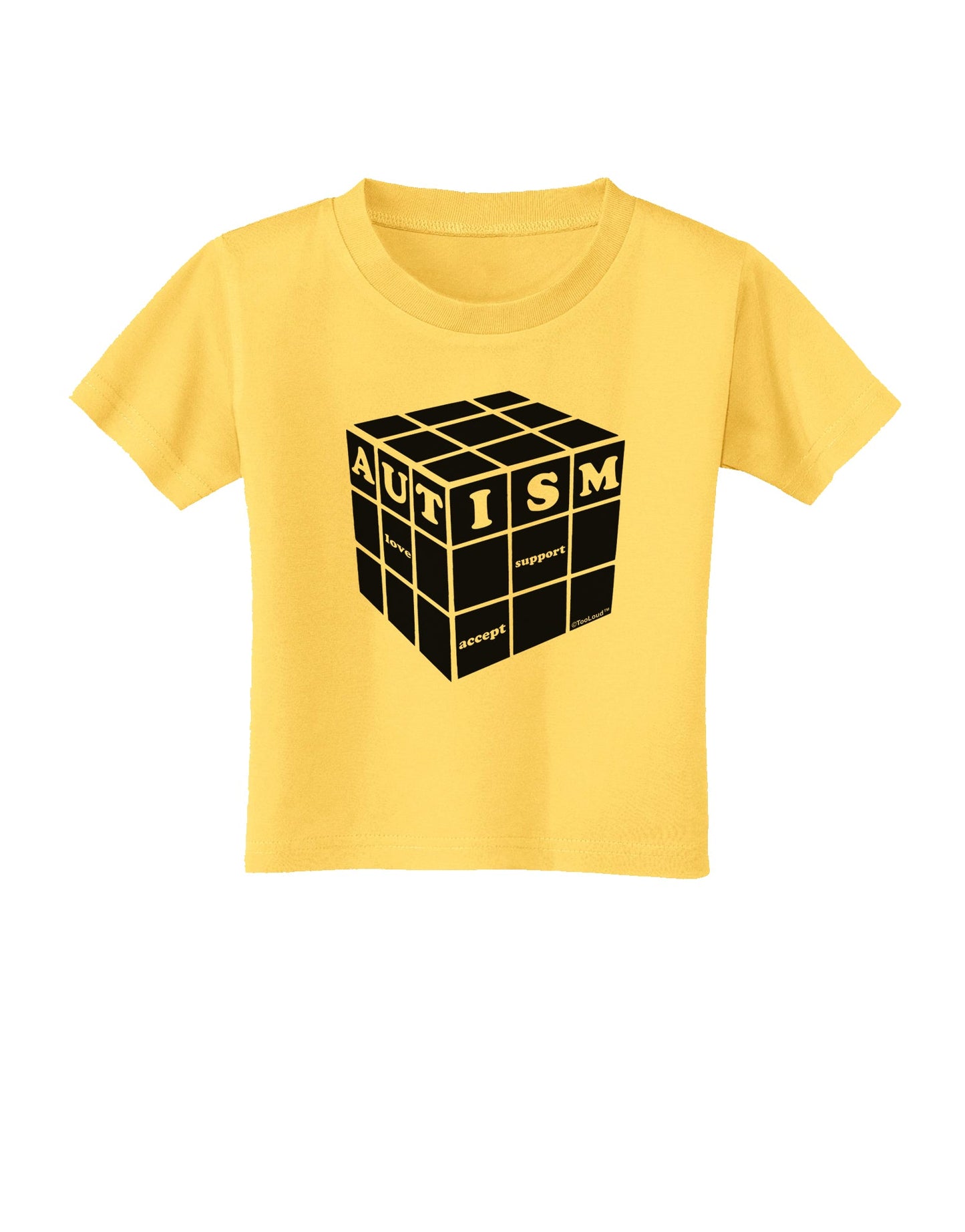 Autism Awareness - Cube B & W Toddler T-Shirt-Toddler T-Shirt-TooLoud-Yellow-2T-Davson Sales
