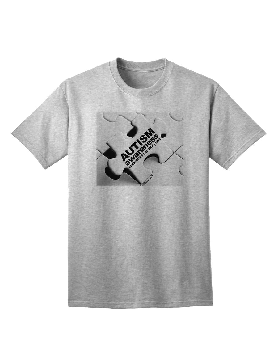 Autism Awareness - Puzzle Black & White Adult T-Shirt-unisex t-shirt-TooLoud-White-Small-Davson Sales