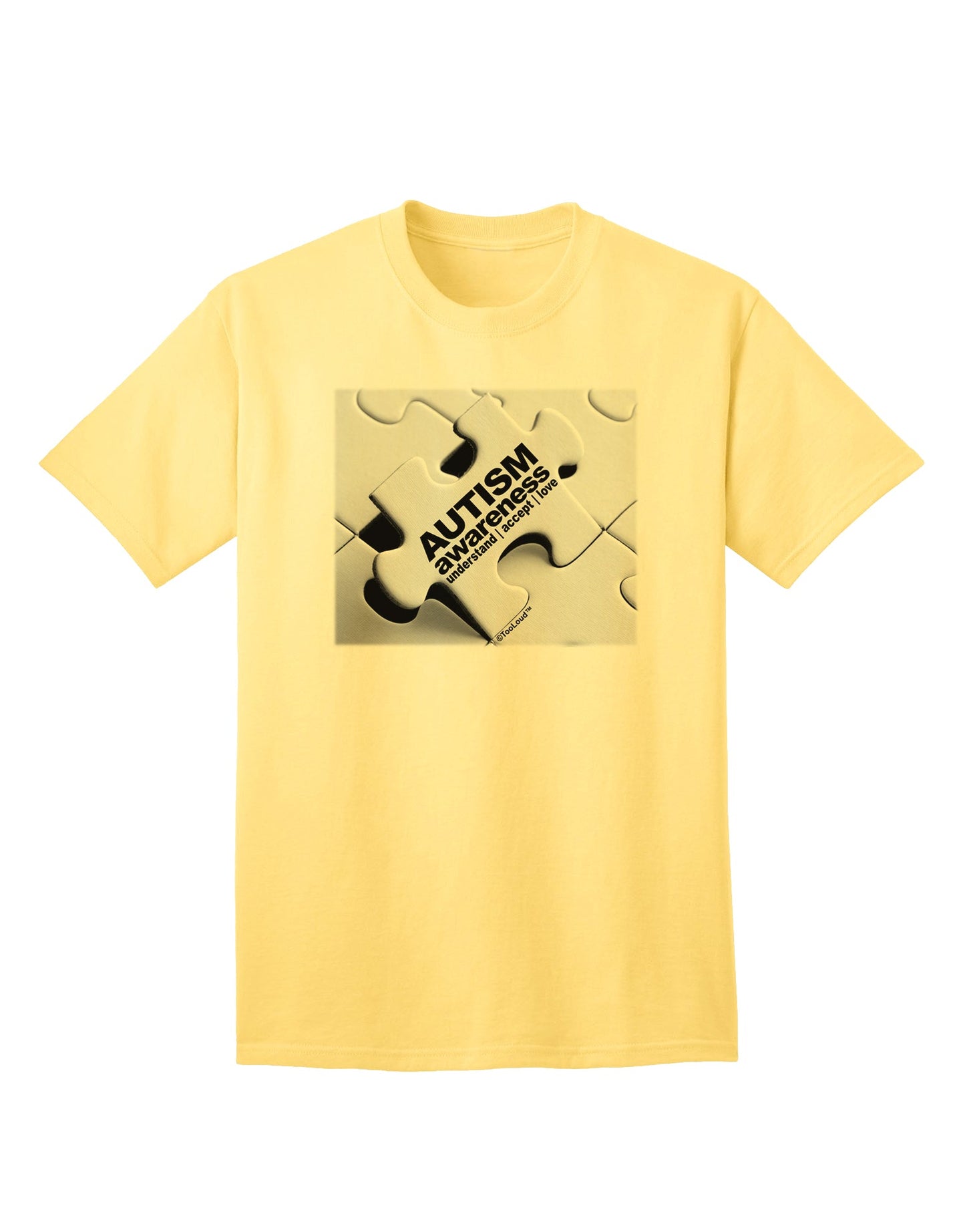 Autism Awareness - Puzzle Black & White Adult T-Shirt-unisex t-shirt-TooLoud-Yellow-Small-Davson Sales