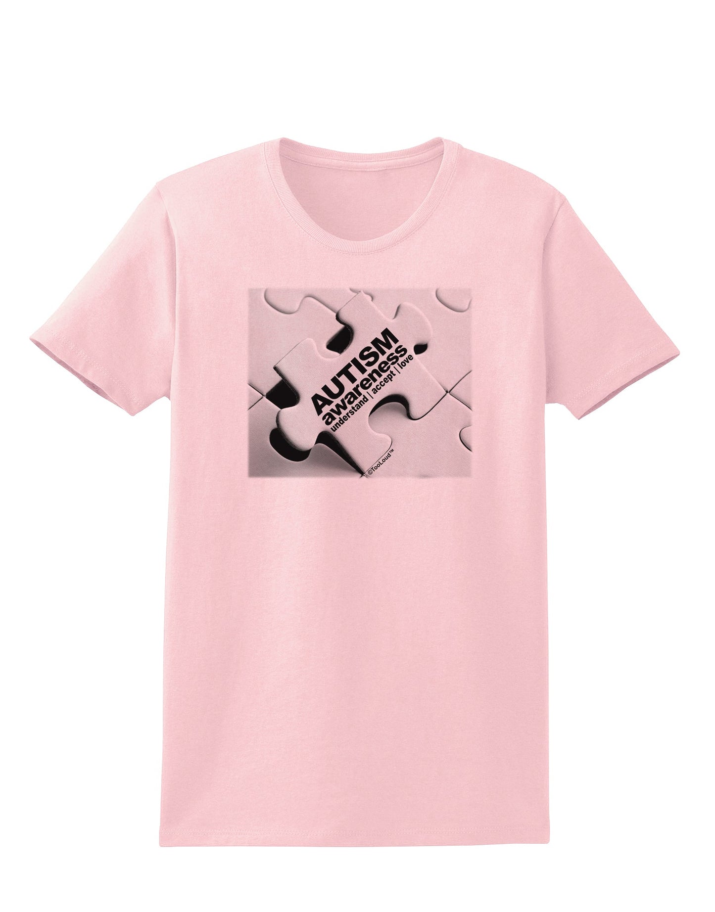 Autism Awareness - Puzzle Black & White Womens T-Shirt-Womens T-Shirt-TooLoud-PalePink-X-Small-Davson Sales