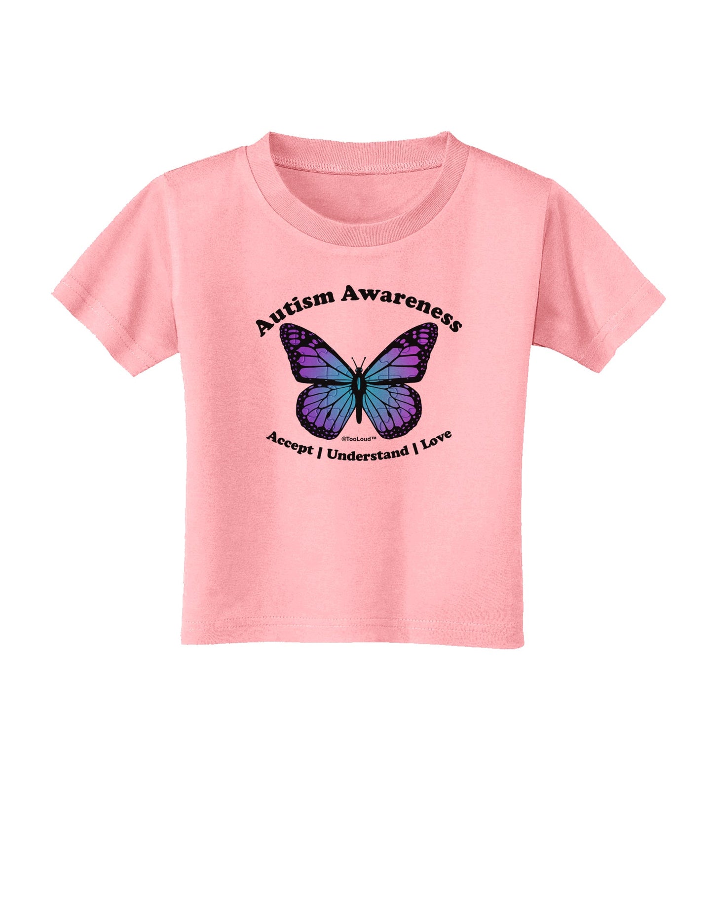 Autism Awareness - Puzzle Piece Butterfly Toddler T-Shirt-Toddler T-Shirt-TooLoud-Candy-Pink-2T-Davson Sales