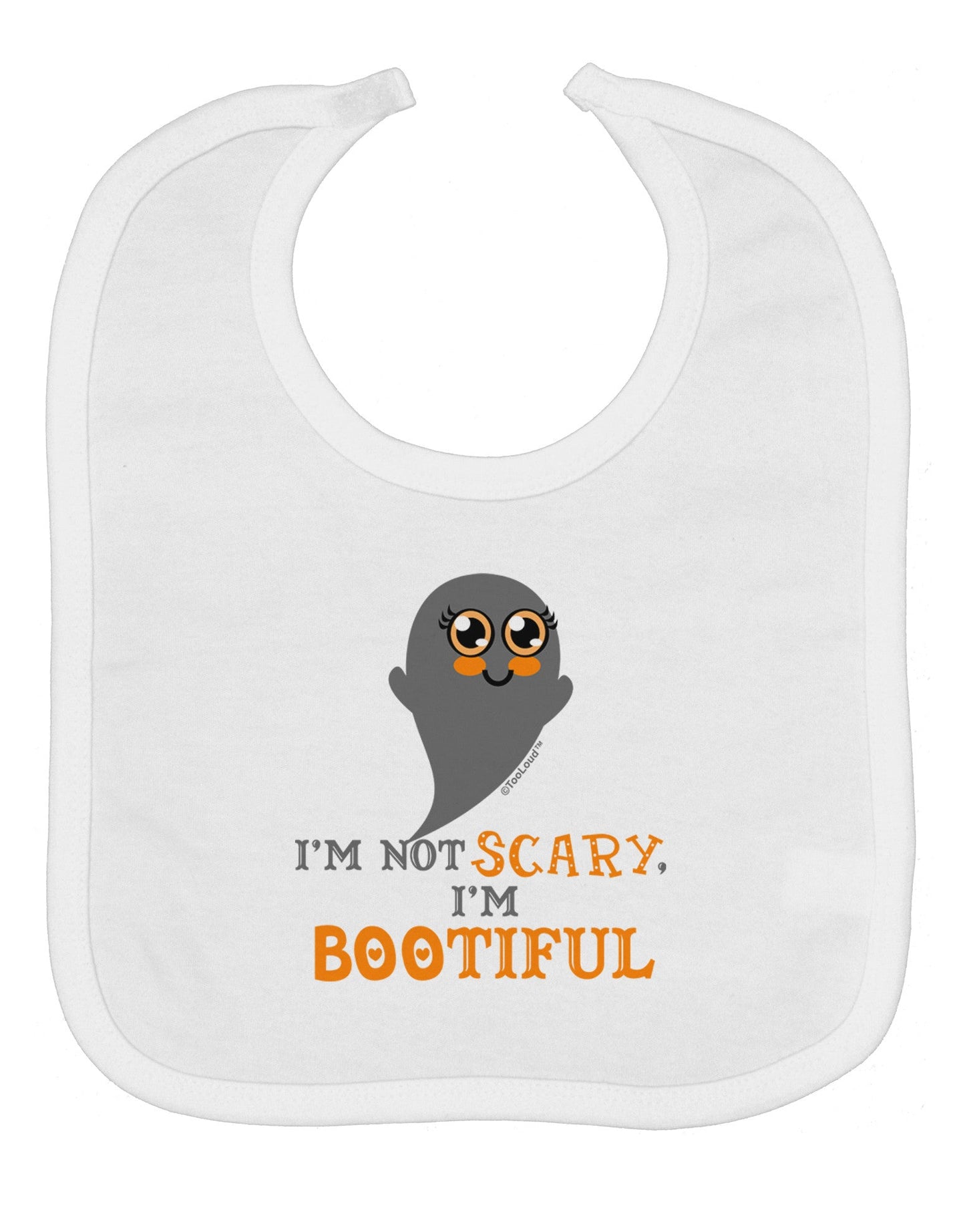 BOOtiful Ghost Orange Baby Bib