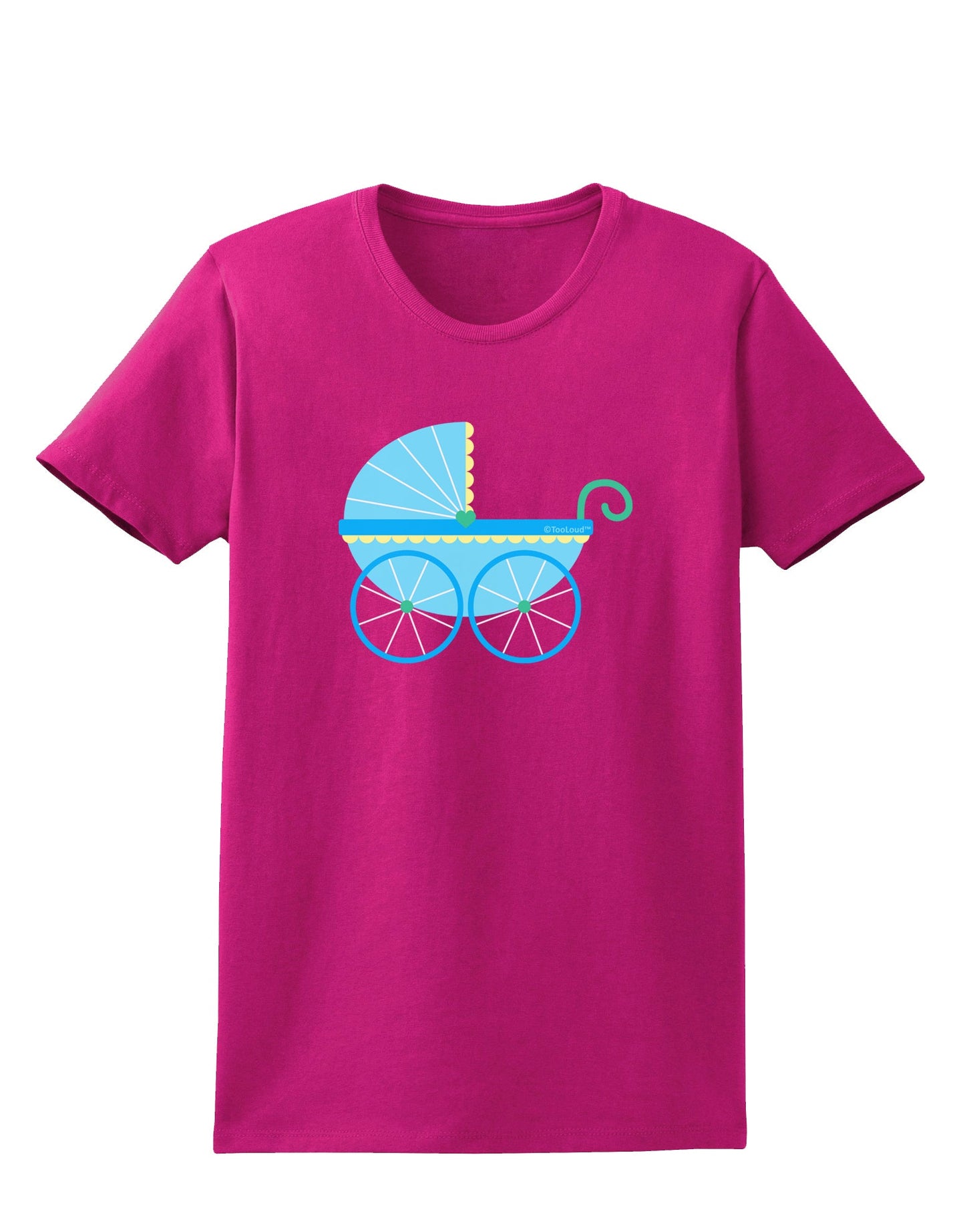 Baby Boy Carriage Womens Dark T-Shirt-TooLoud-Hot-Pink-Small-Davson Sales