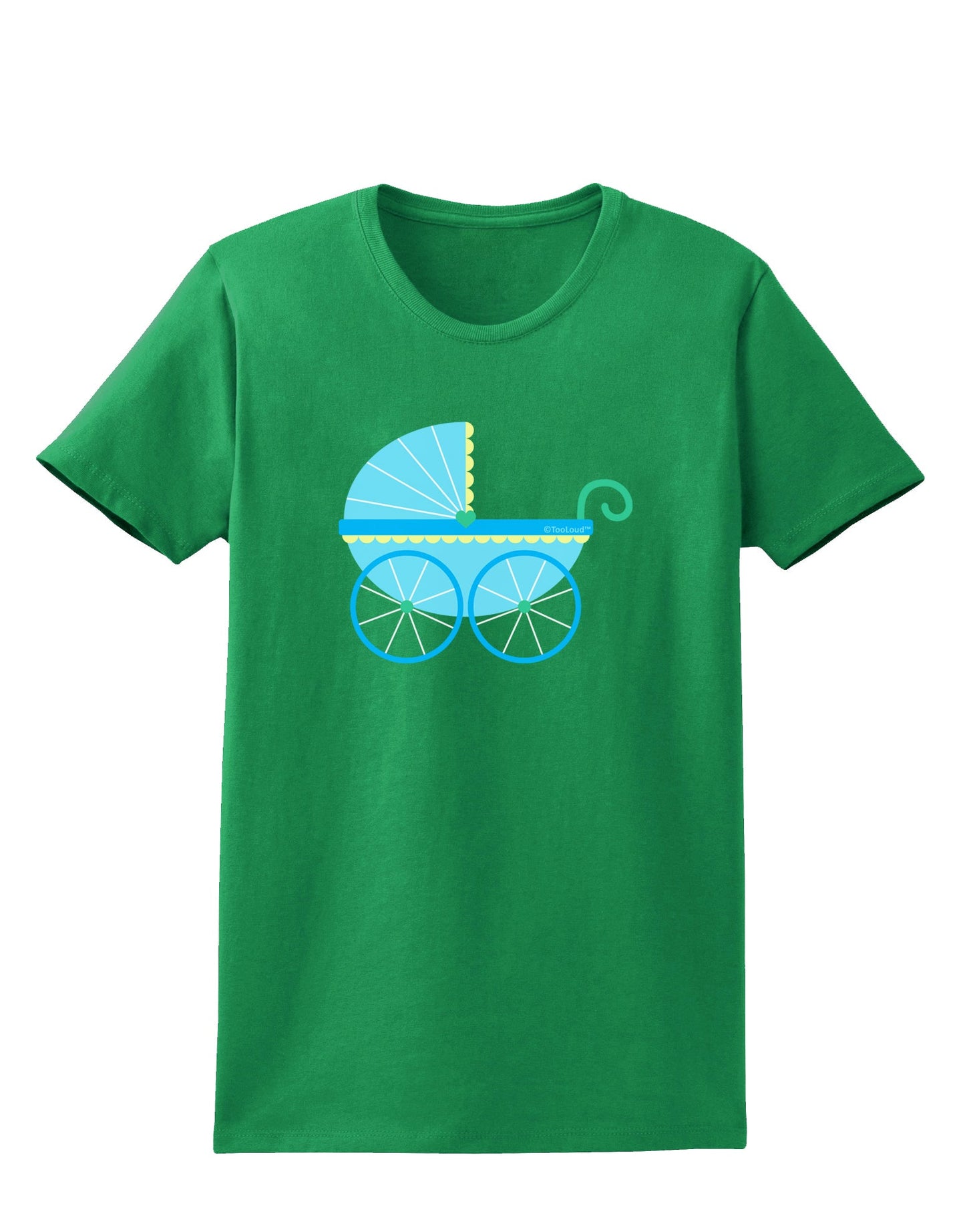 Baby Boy Carriage Womens Dark T-Shirt-TooLoud-Kelly-Green-X-Small-Davson Sales