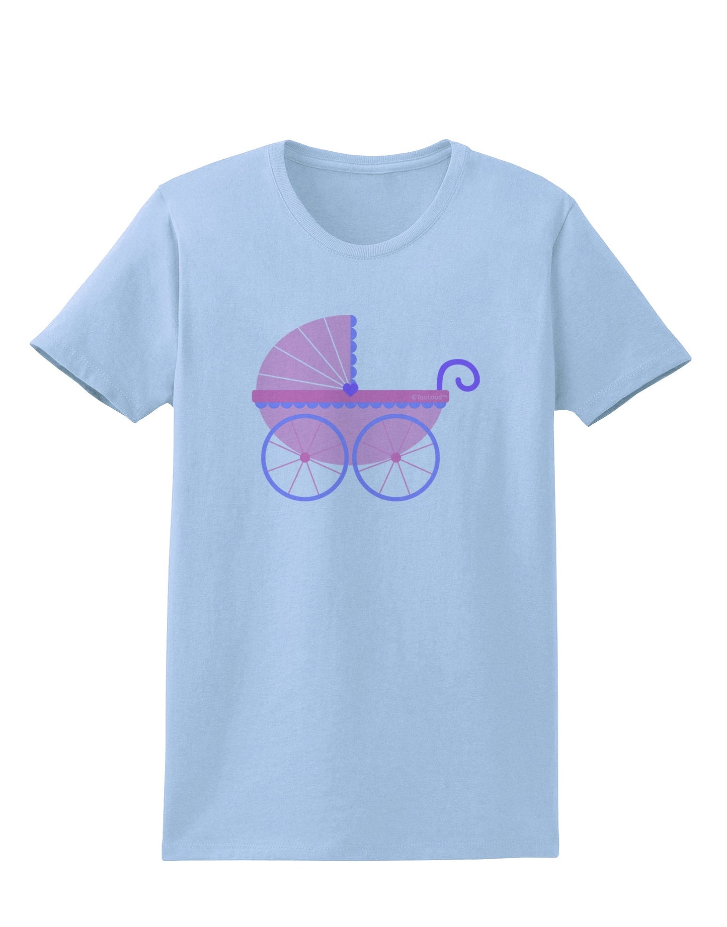 Baby Girl Carriage Womens T-Shirt-Womens T-Shirt-TooLoud-Light-Blue-X-Small-Davson Sales