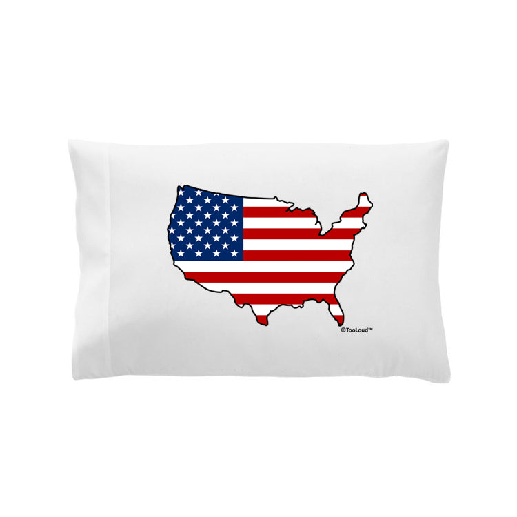United States Cutout - American Flag Design Standard Size Polyester Pillow Case by TooLoud