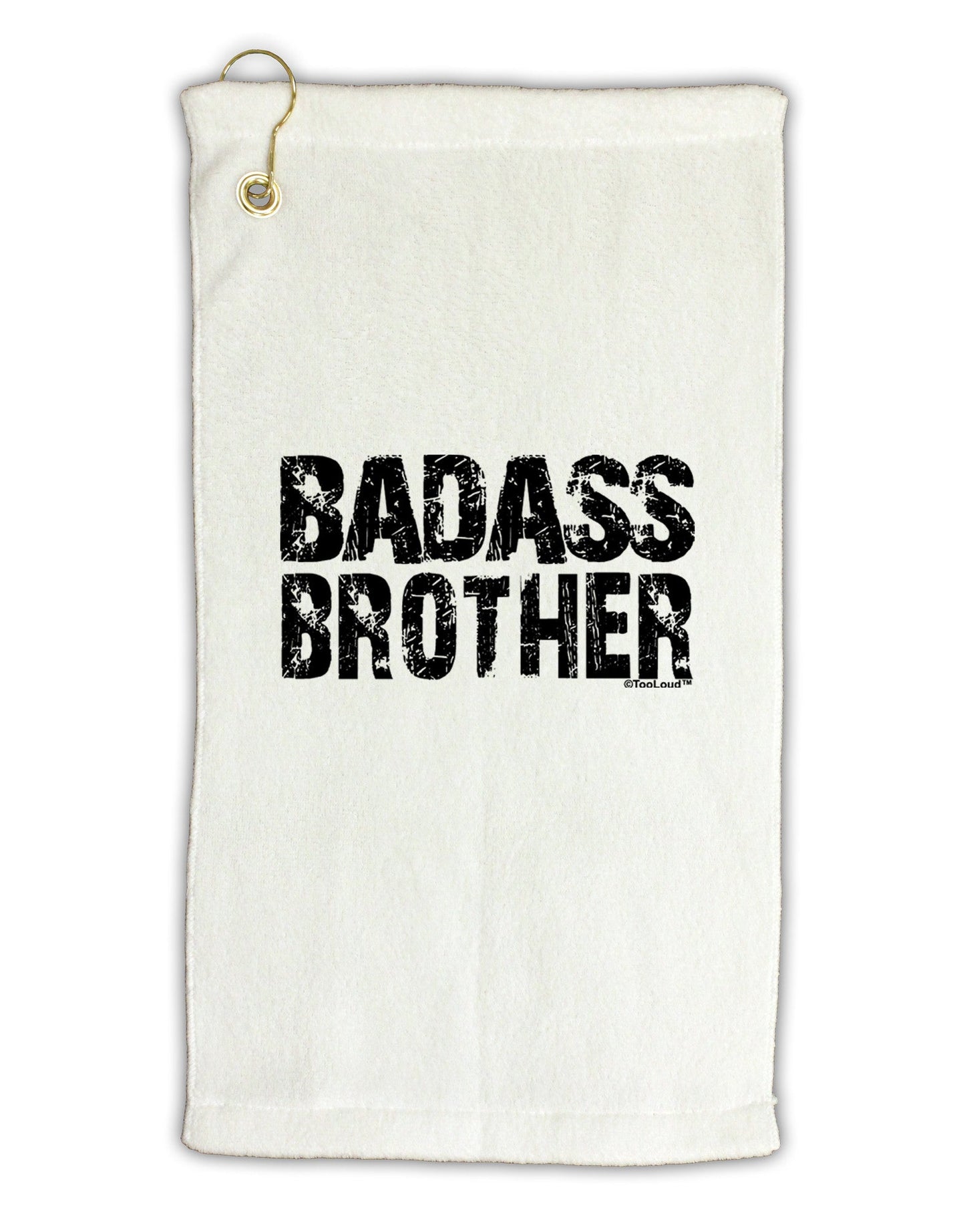 Badass Brother Micro Terry Gromet Golf Towel 11"x19-Golf Towel-TooLoud-White-Davson Sales