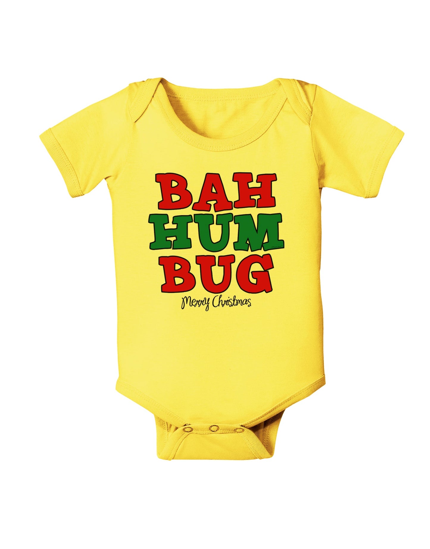Bah Humbug Merry Christmas Baby Romper Bodysuit-Baby Romper-TooLoud-Yellow-06-Months-Davson Sales