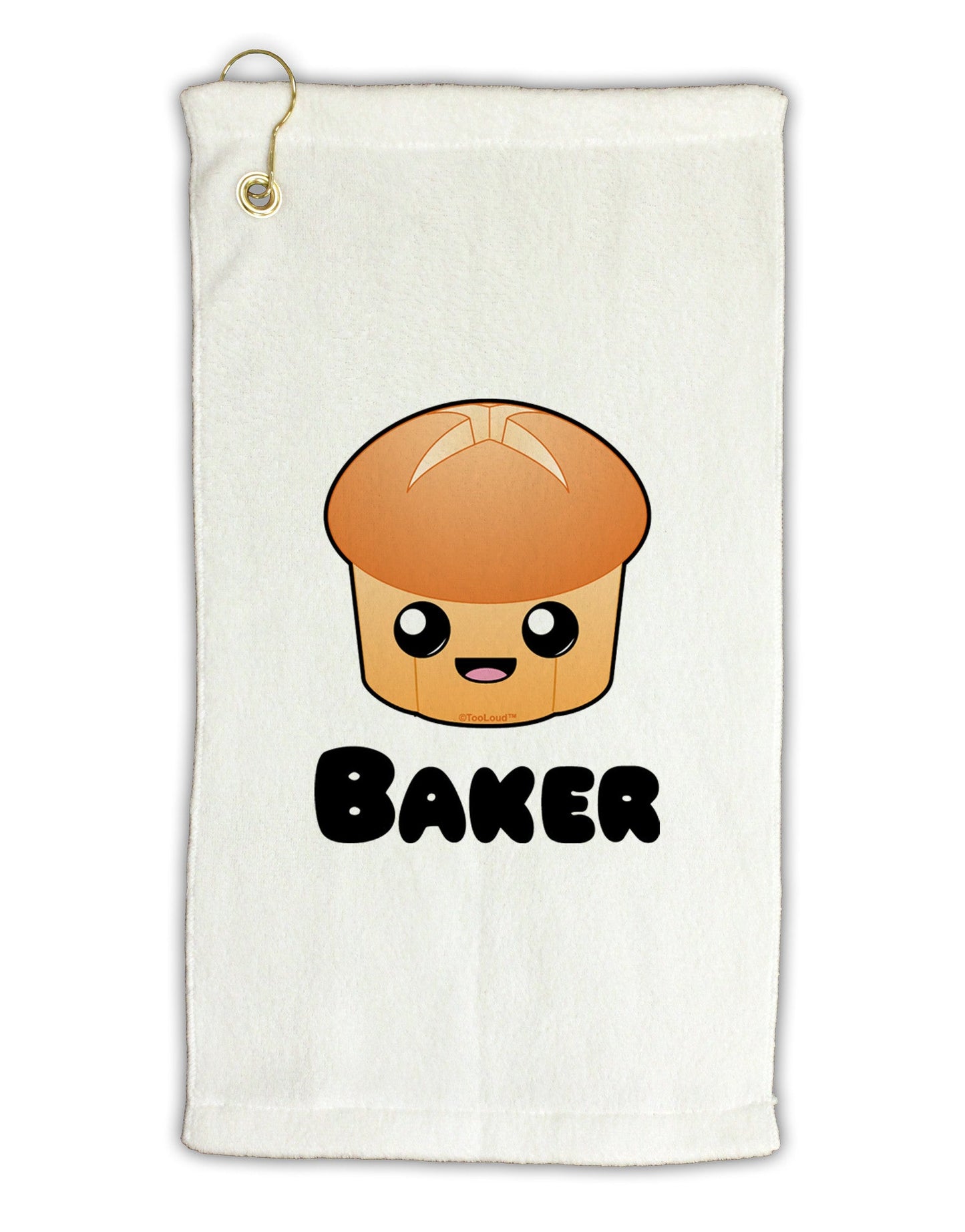 Baker Cute Roll Micro Terry Gromet Golf Towel 11"x19-Golf Towel-TooLoud-White-Davson Sales
